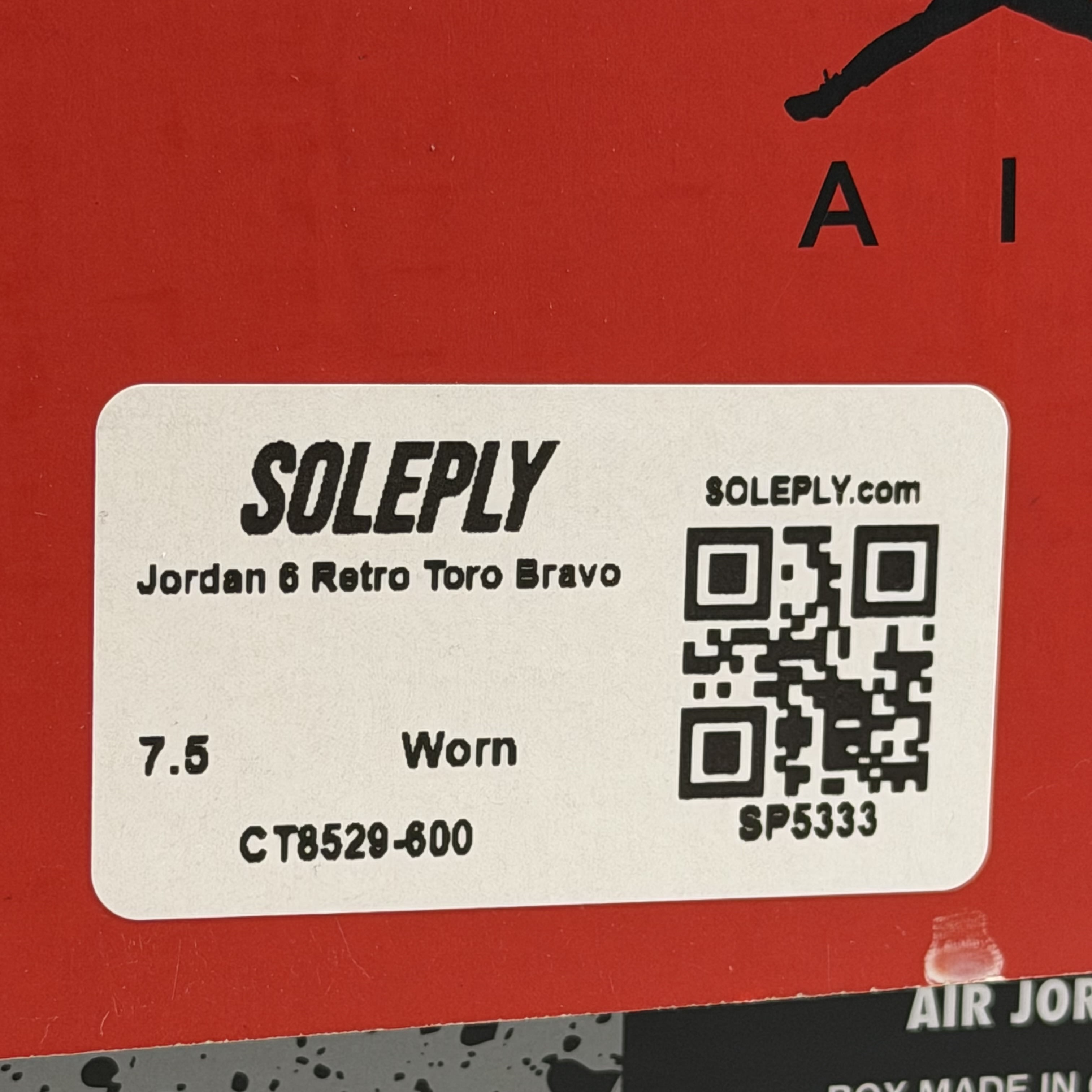 SP5333 Jordan 6 Retro Toro Bravo