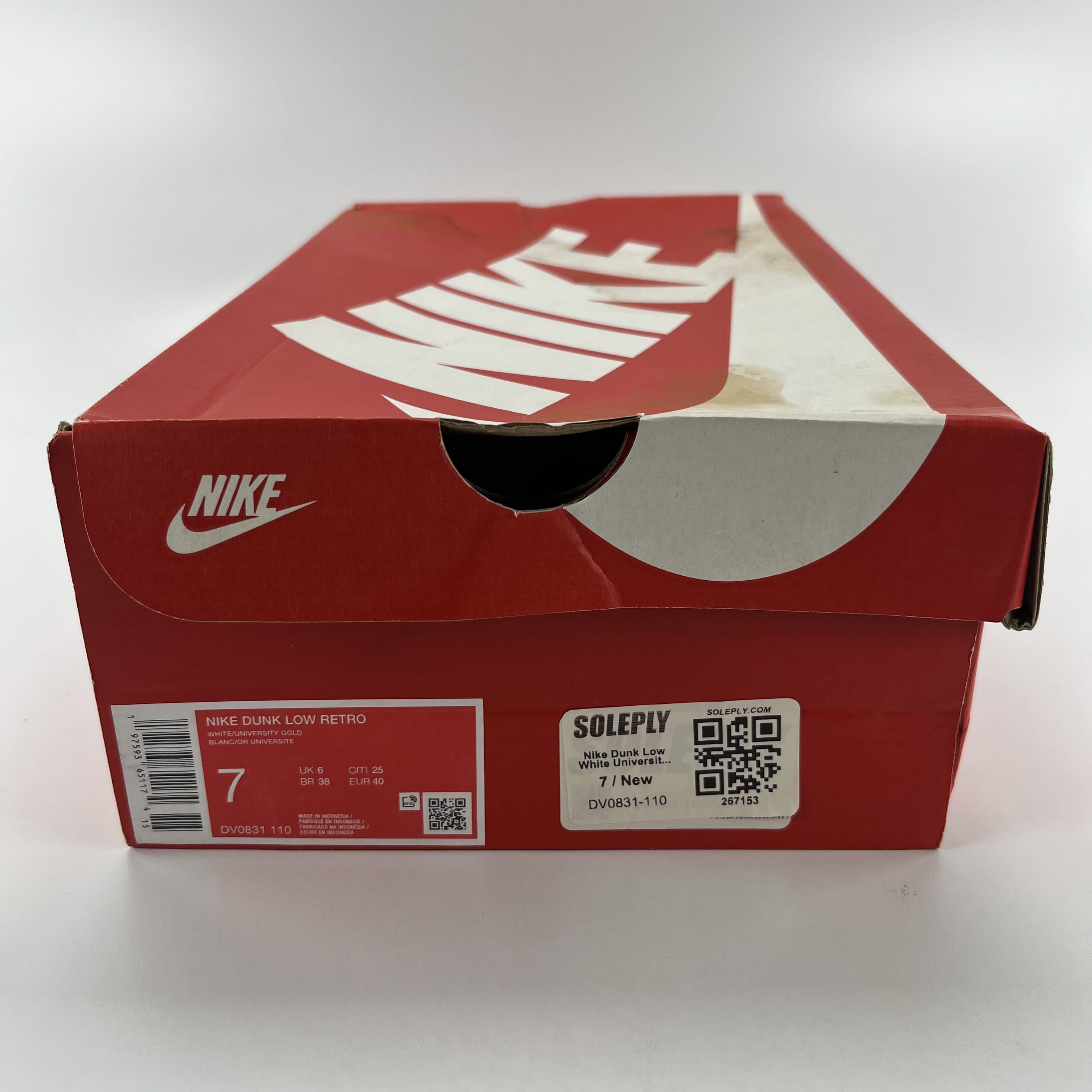 267153 Nike Dunk Low White University Gold