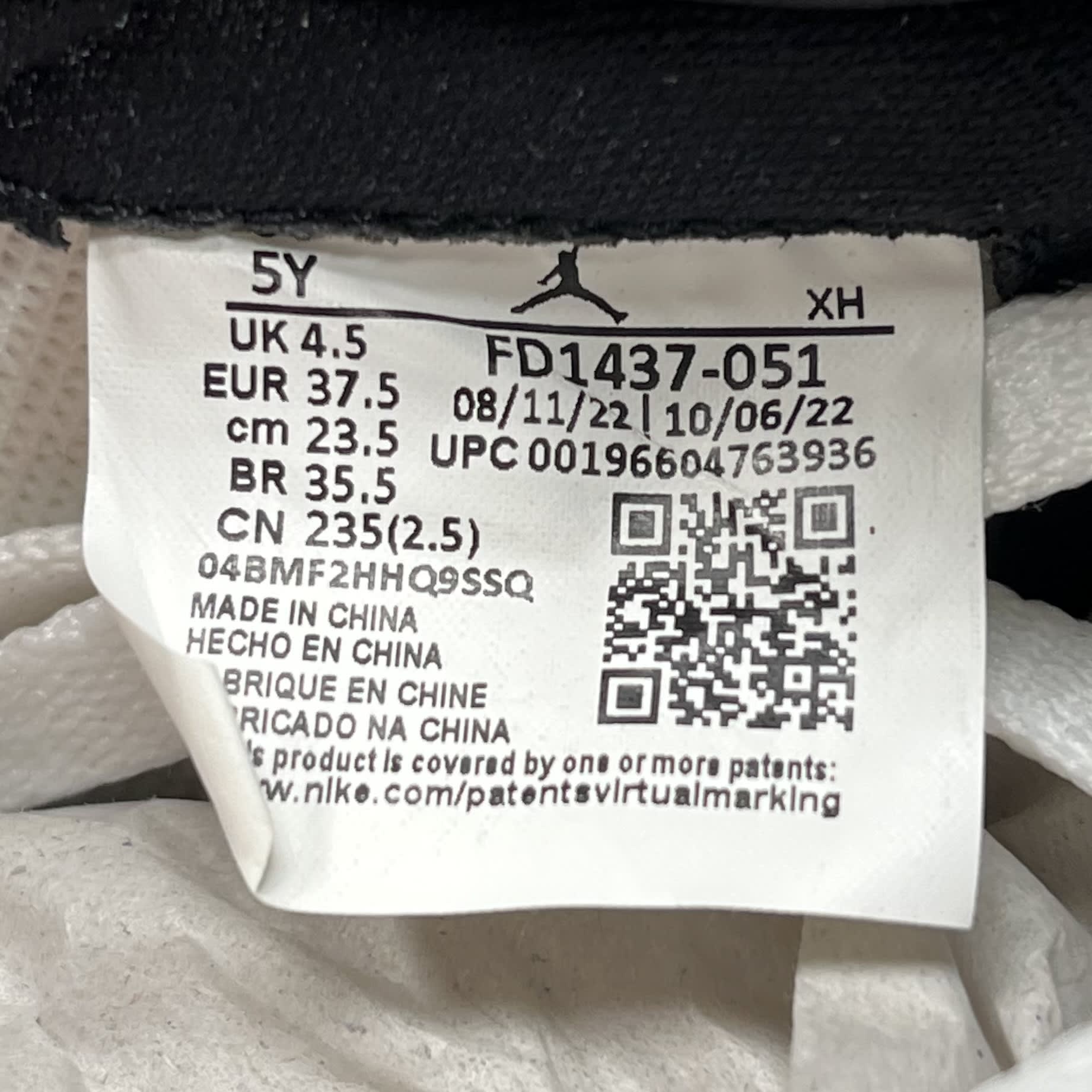 274604 Jordan 1 Retro High OG Washed Black (GS)