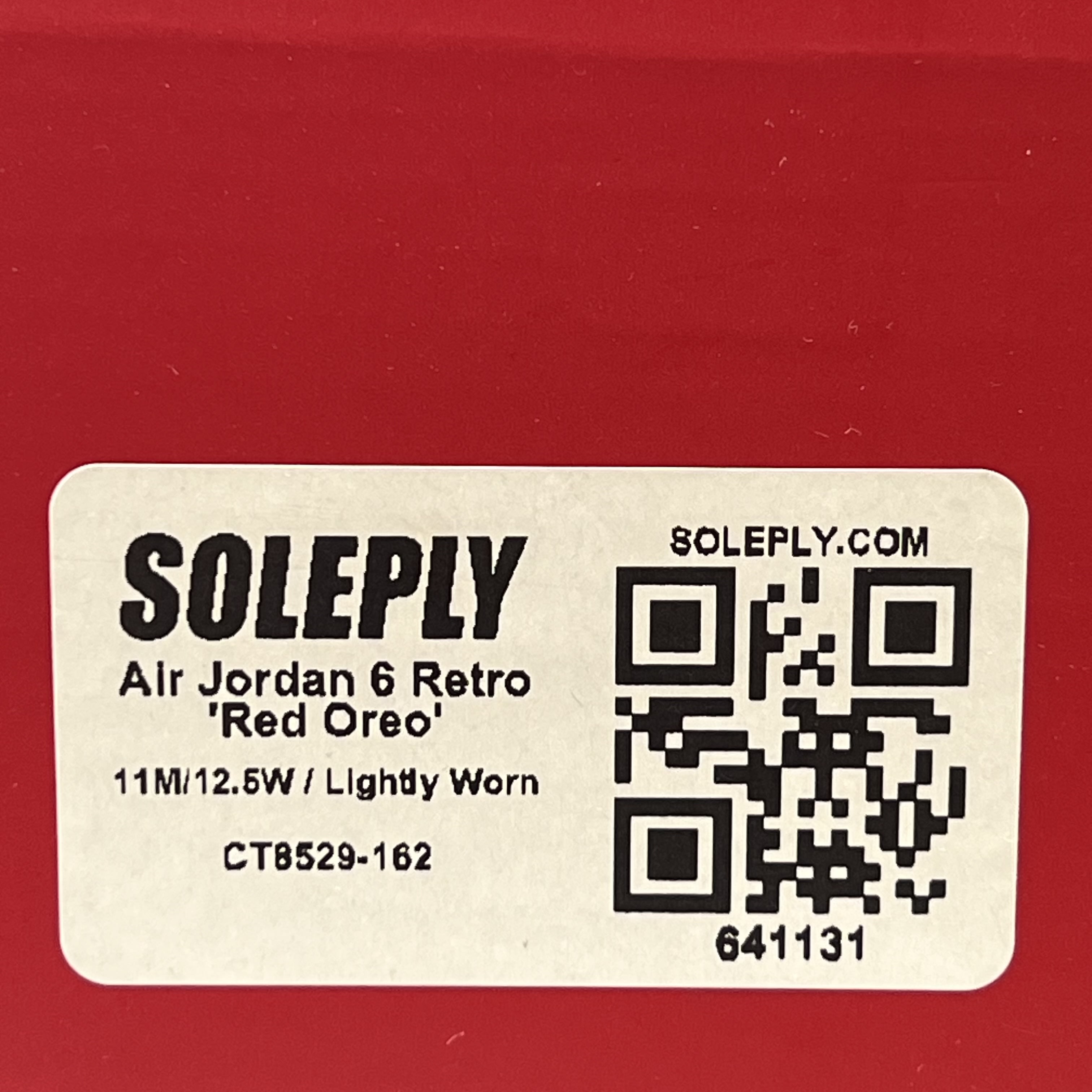 641131 Jordan 6 Retro Red Oreo