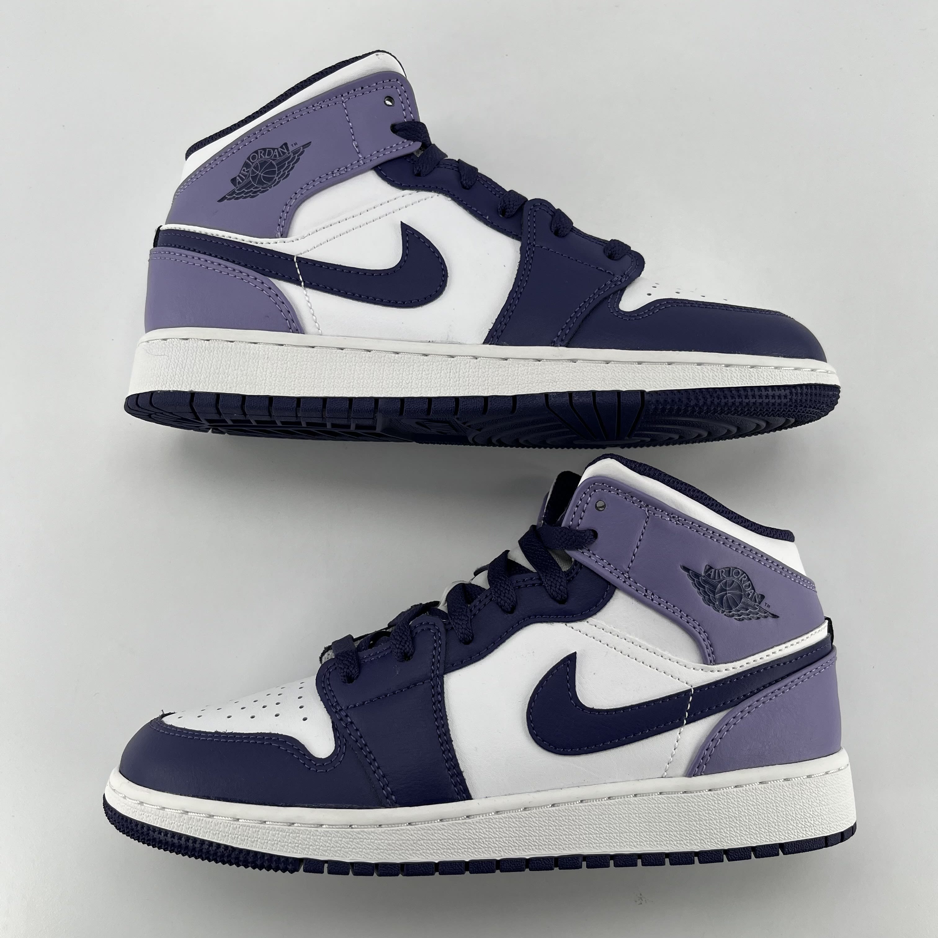 437244 Jordan 1 Mid White Sky J Purple (GS)