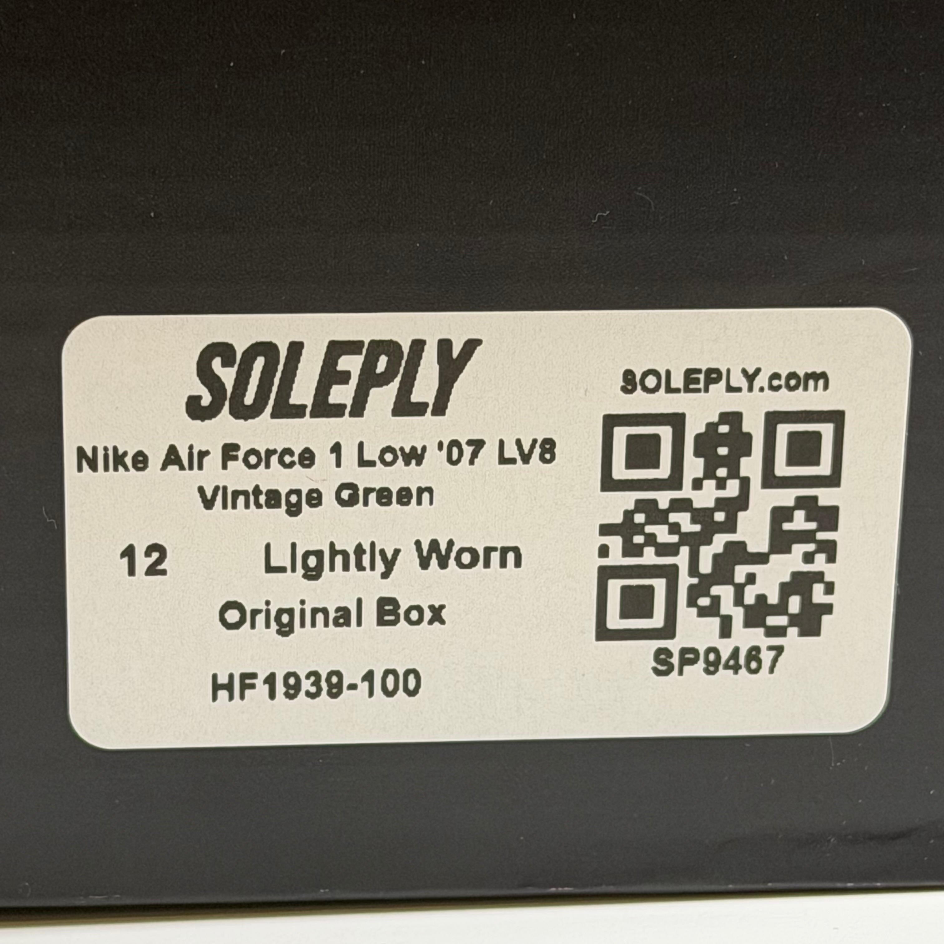 SP9467 Nike Air Force 1 Low '07 LV8 Vintage Green