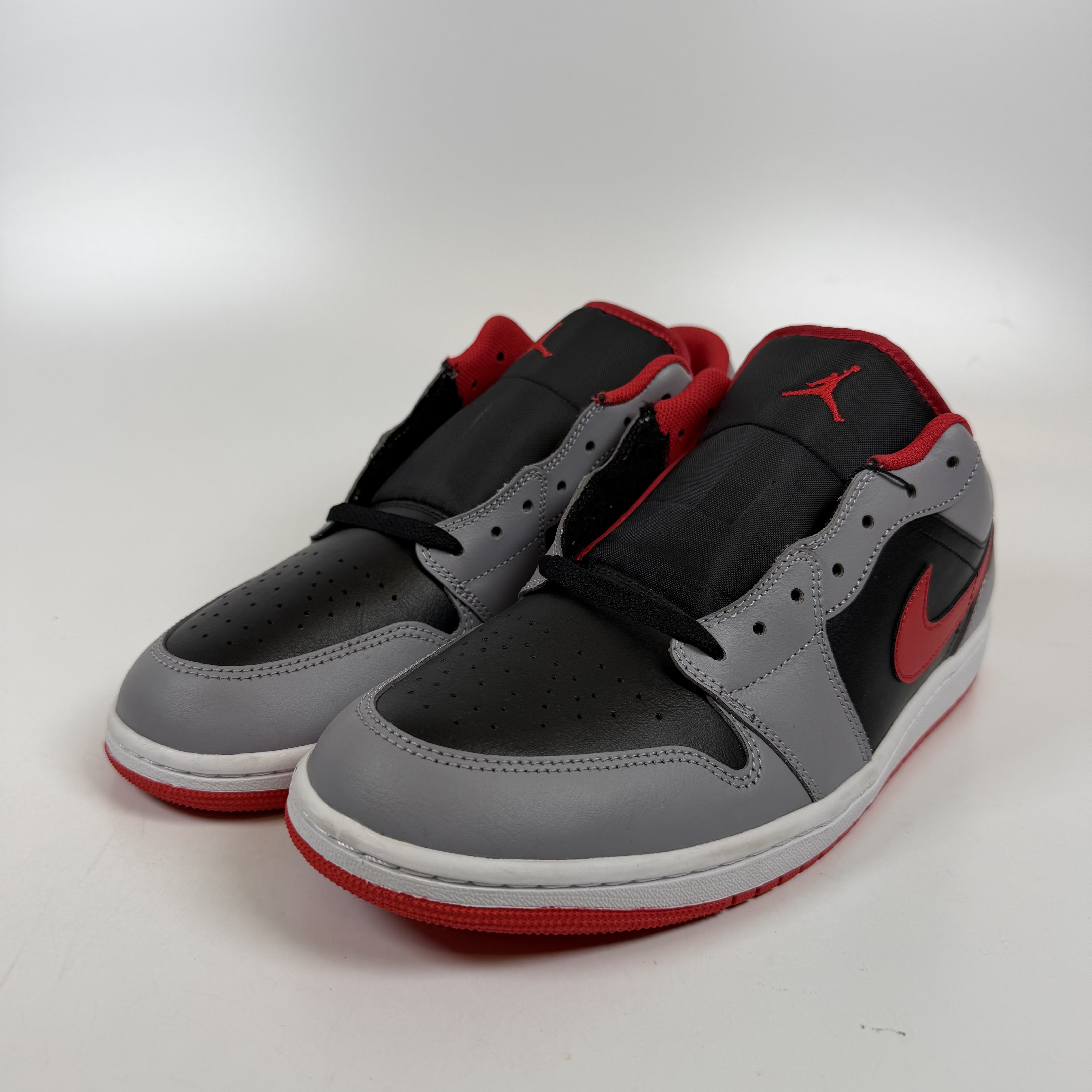 SP11979 Jordan 1 Low Black Light Smoke Grey Gym Red