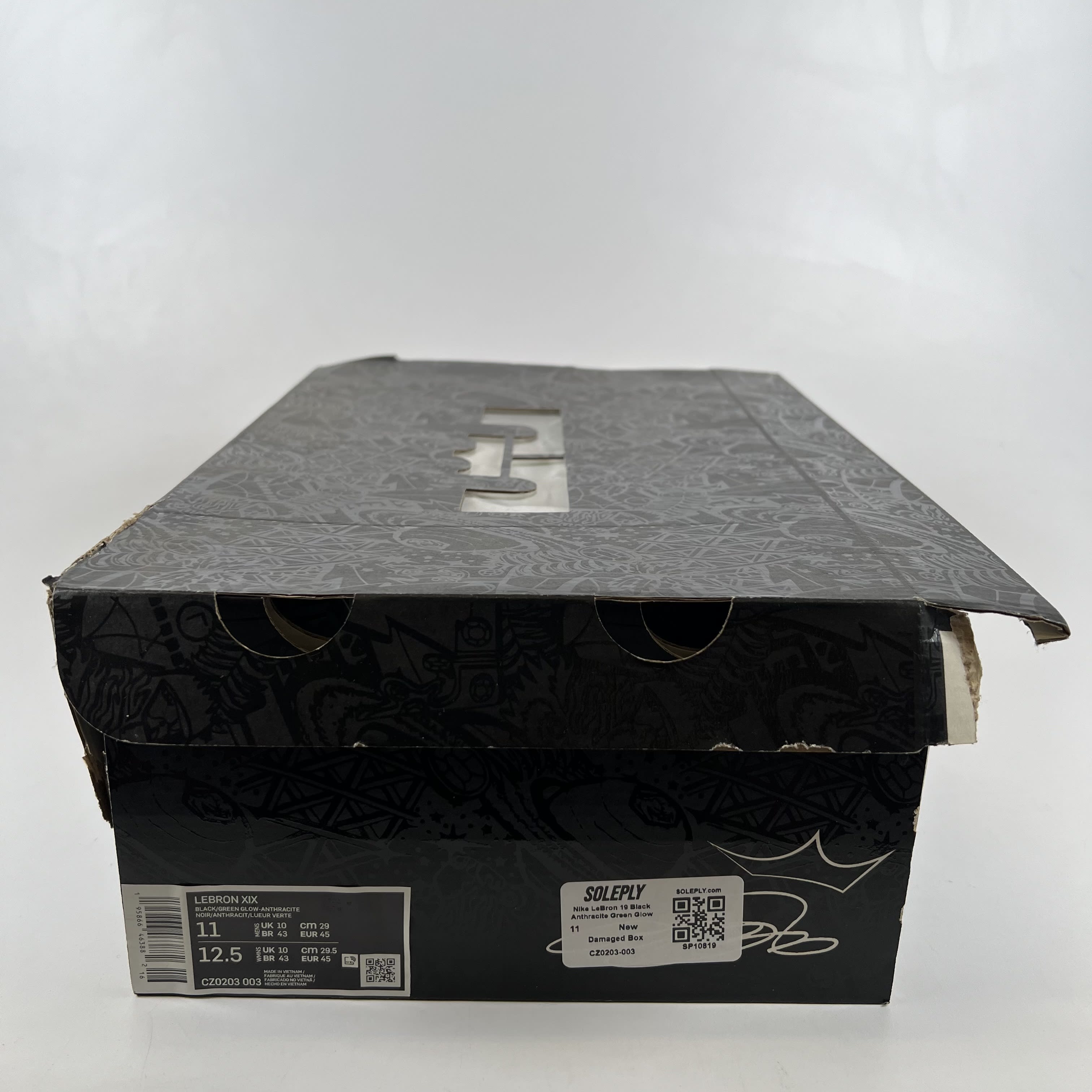 SP10819 Nike LeBron 19 Black Anthracite Green Glow
