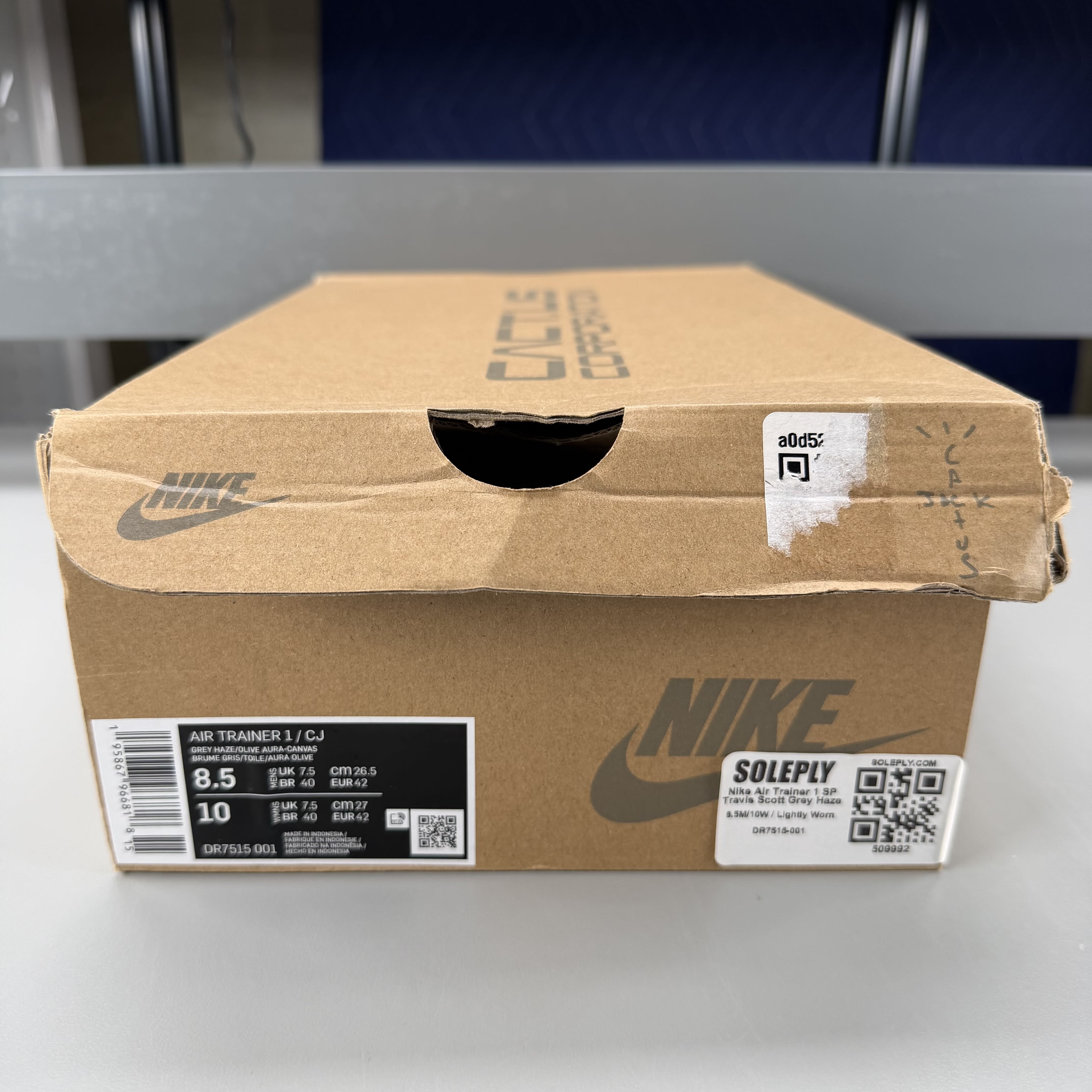 509992 Nike Air Trainer 1 SP Travis Scott Grey Haze