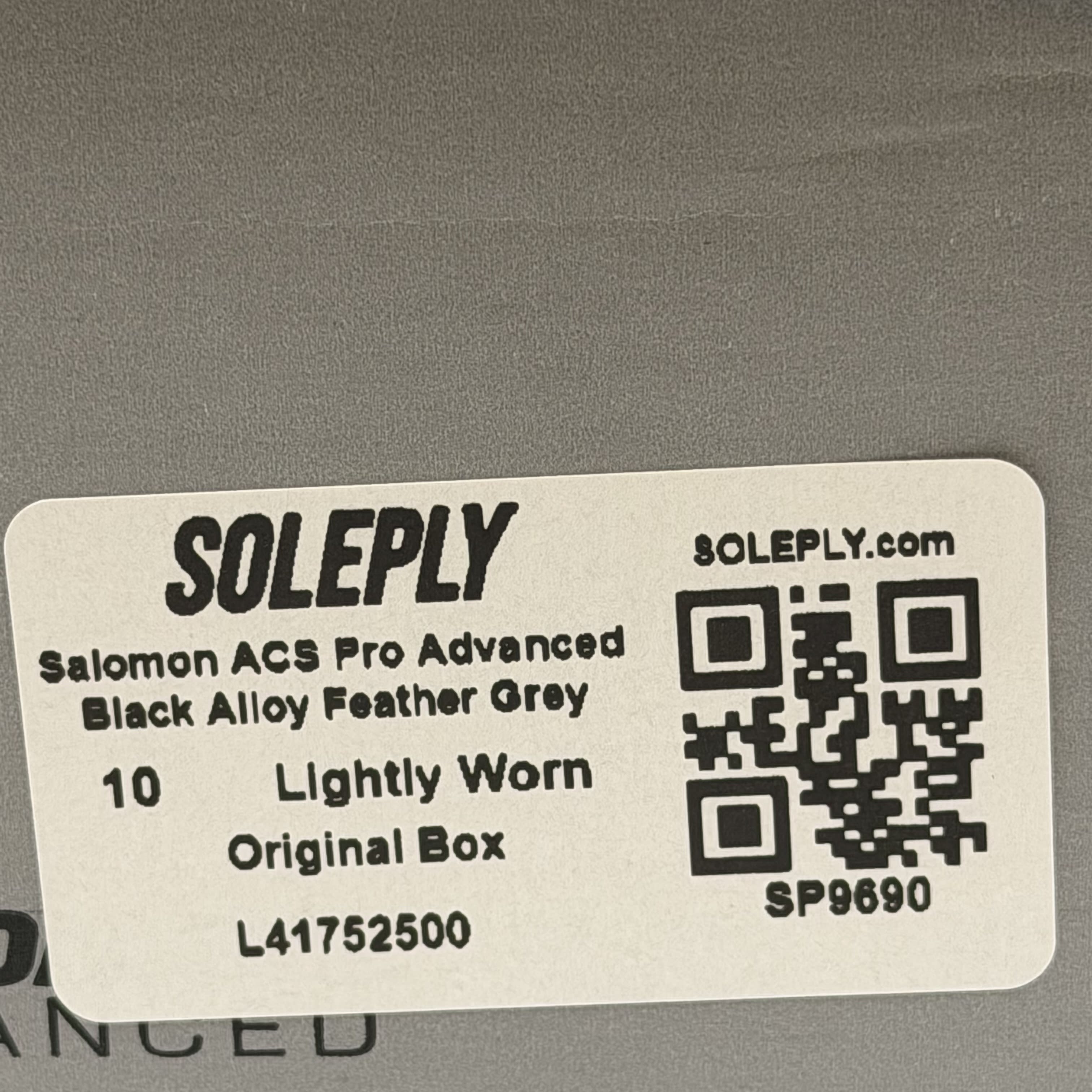 SP9690 Salomon ACS Pro Advanced Black Alloy Feather Grey Purple