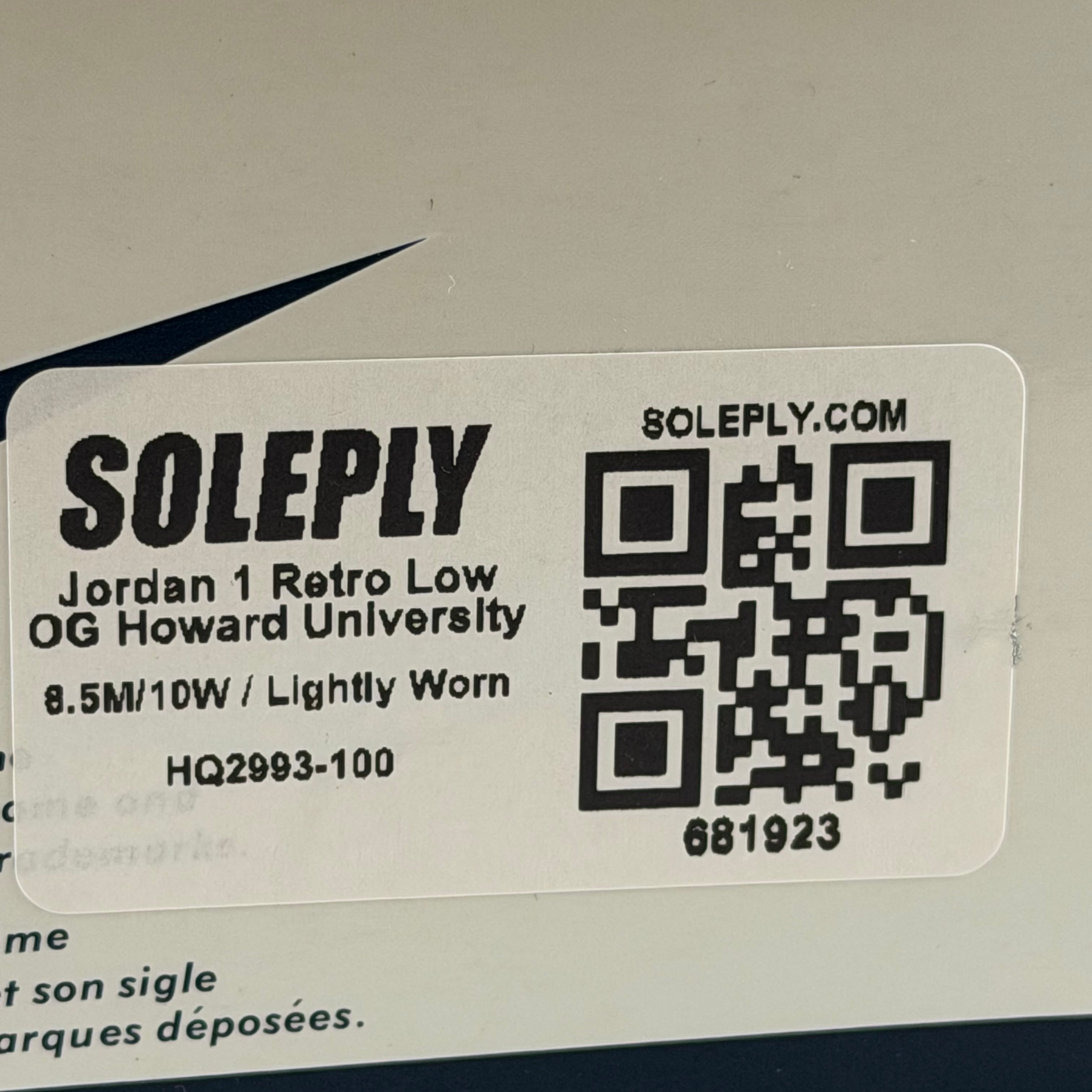 681923 Jordan 1 Retro Low OG Howard University