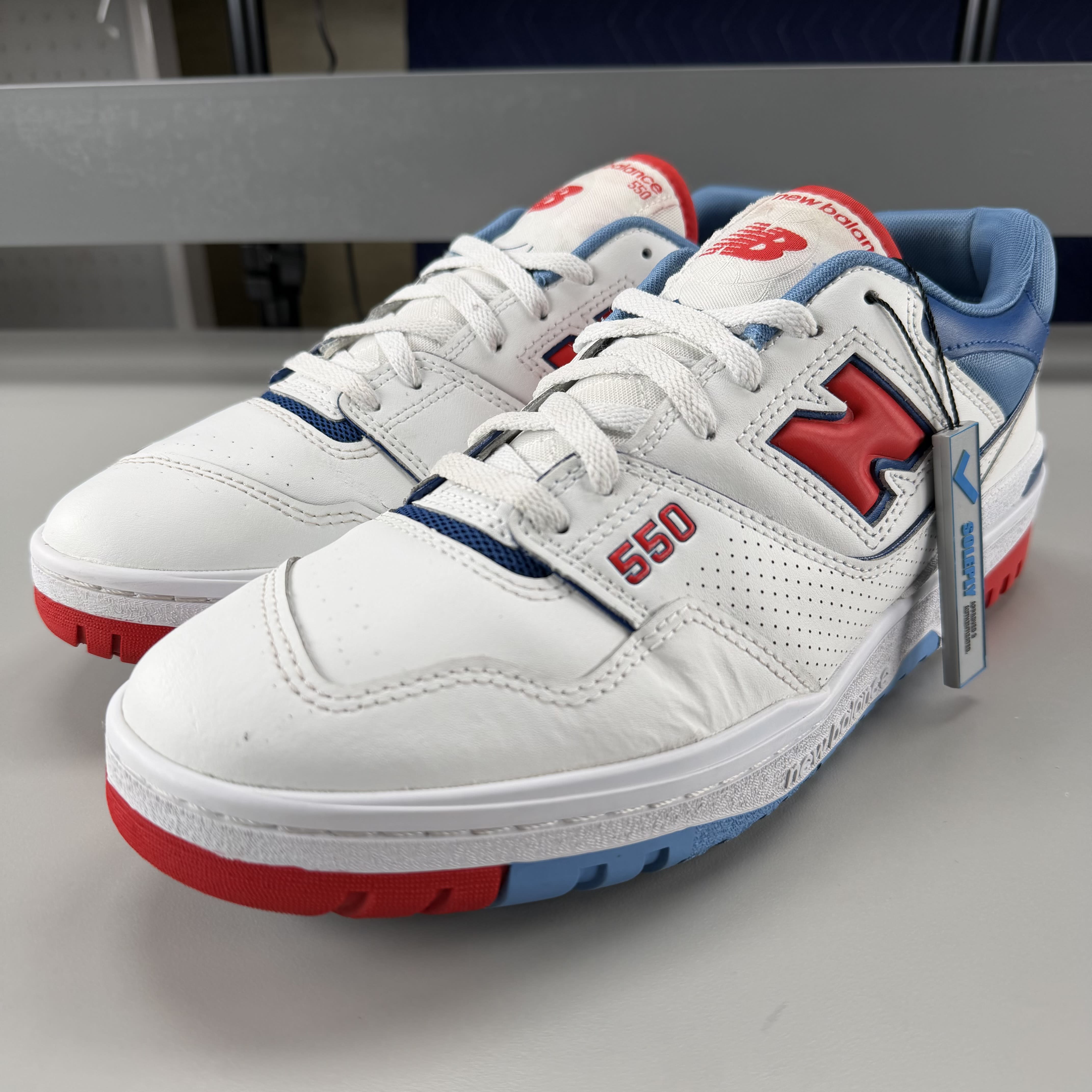 802826 New Balance 550 White True Red Atlantic Blue