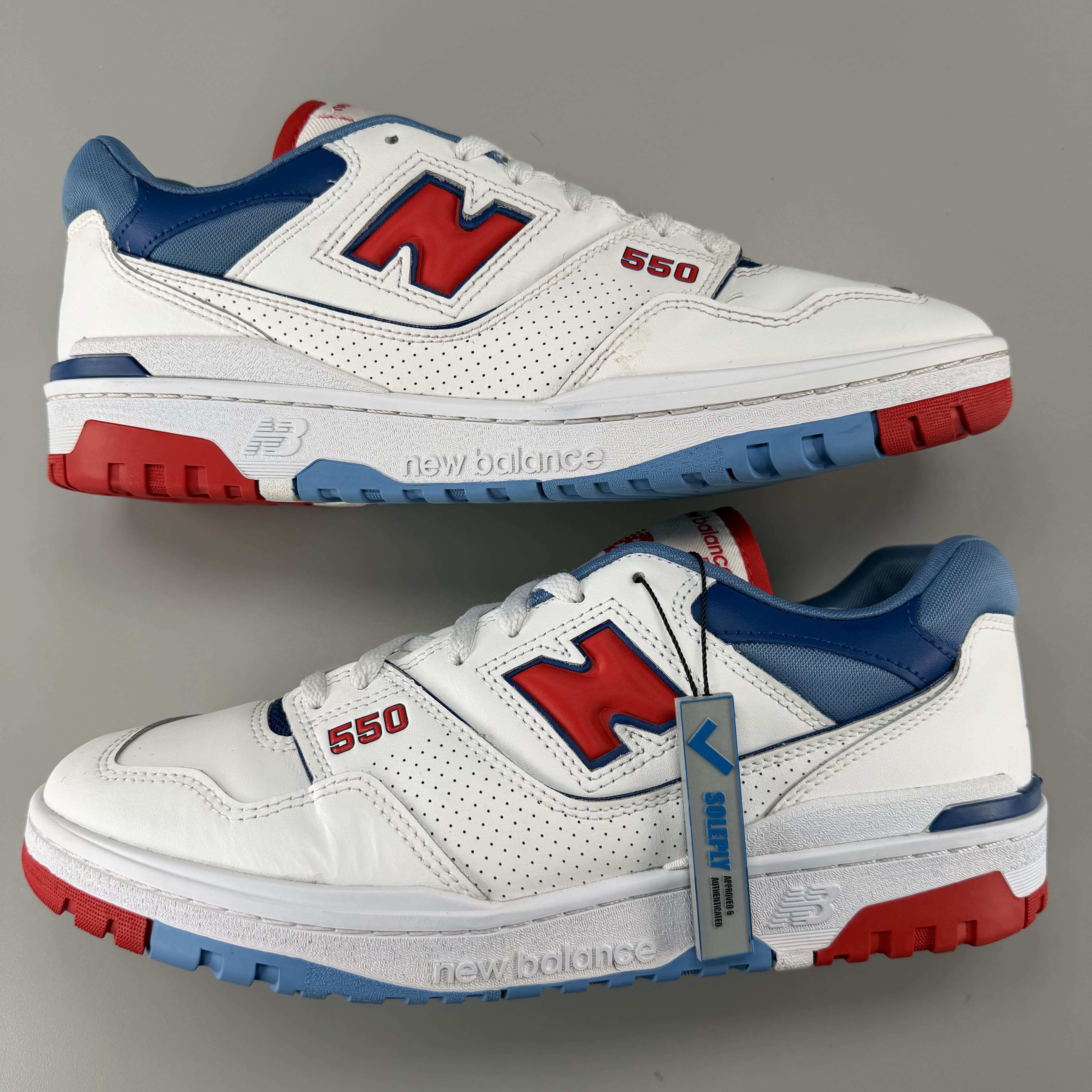 802826 New Balance 550 White True Red Atlantic Blue
