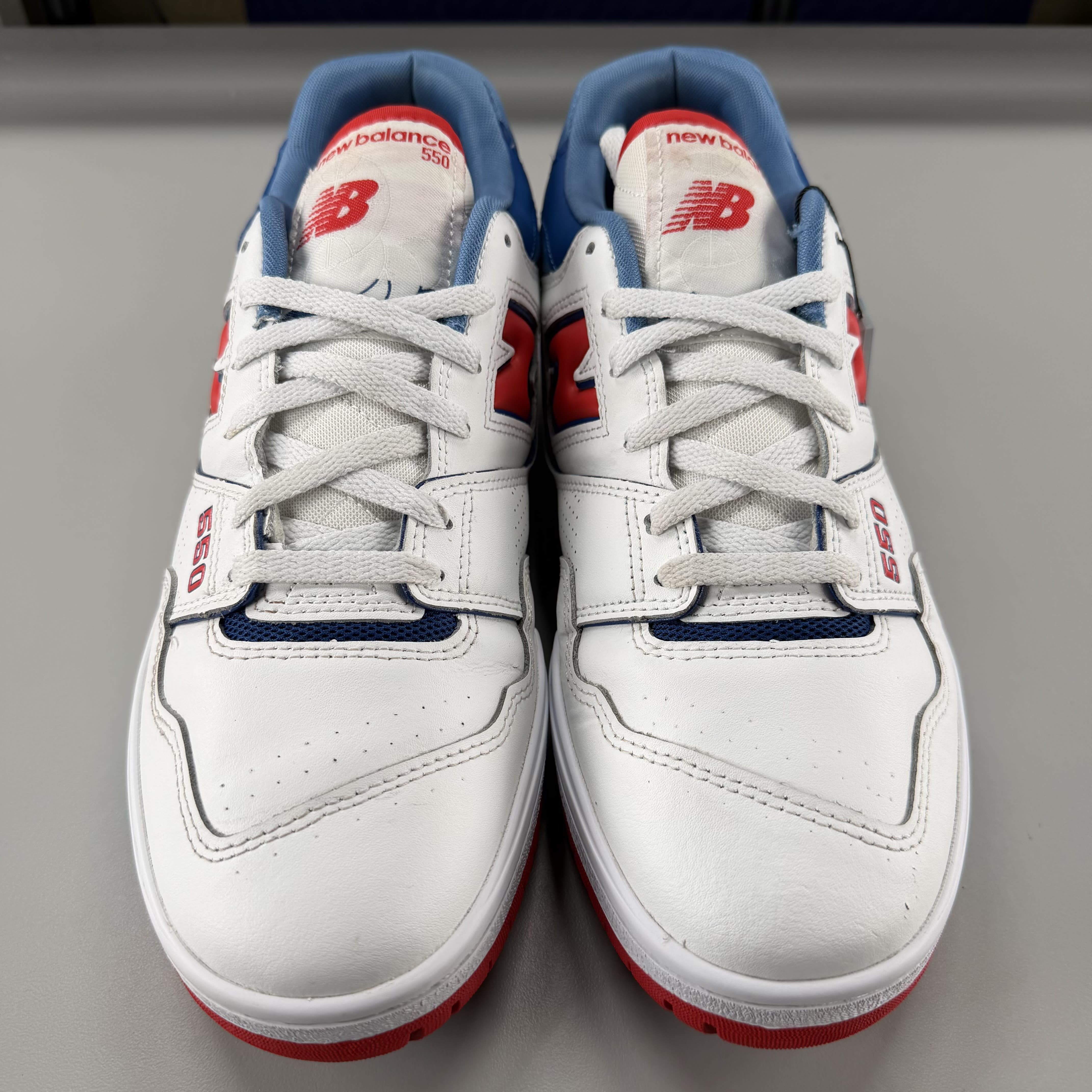802826 New Balance 550 White True Red Atlantic Blue