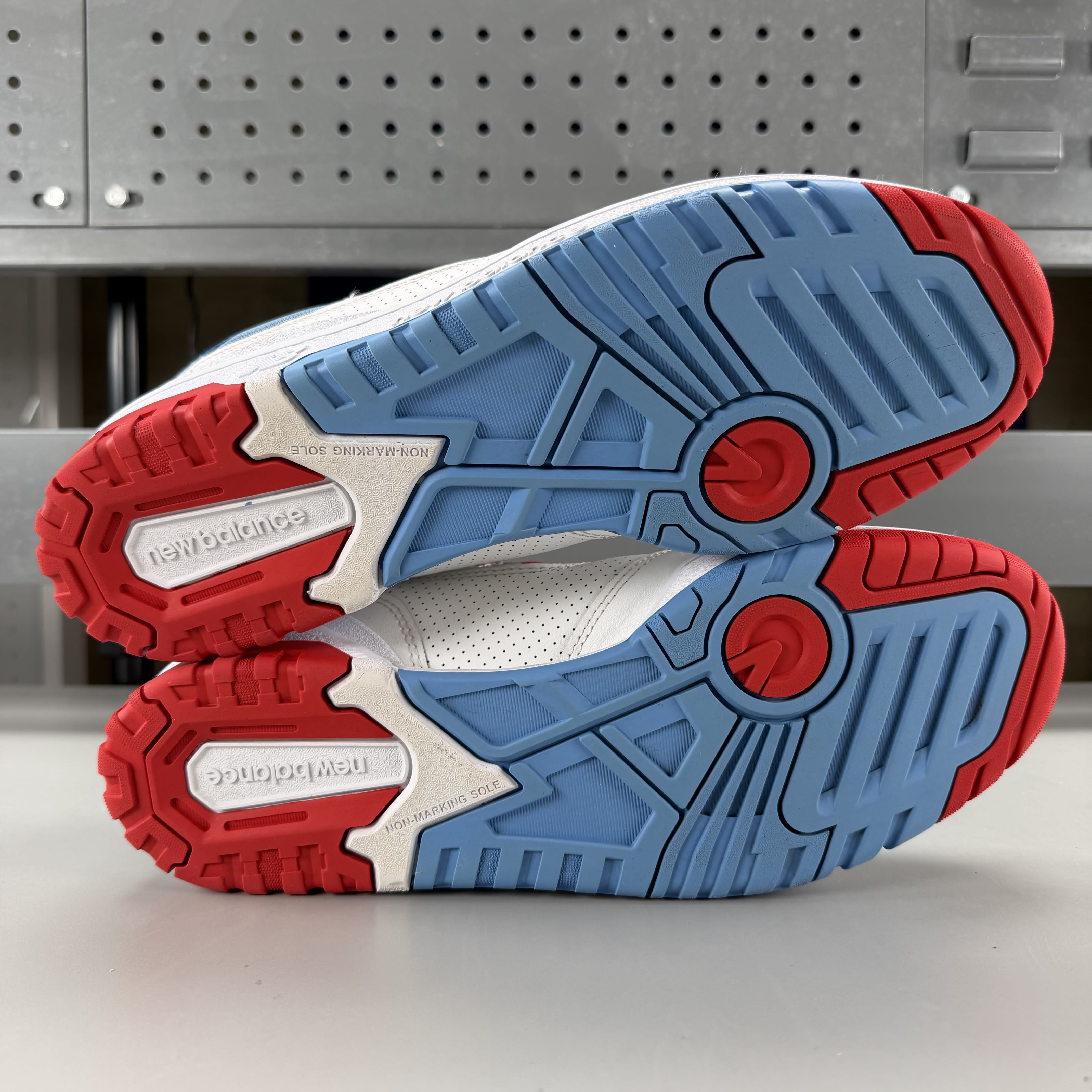 802826 New Balance 550 White True Red Atlantic Blue