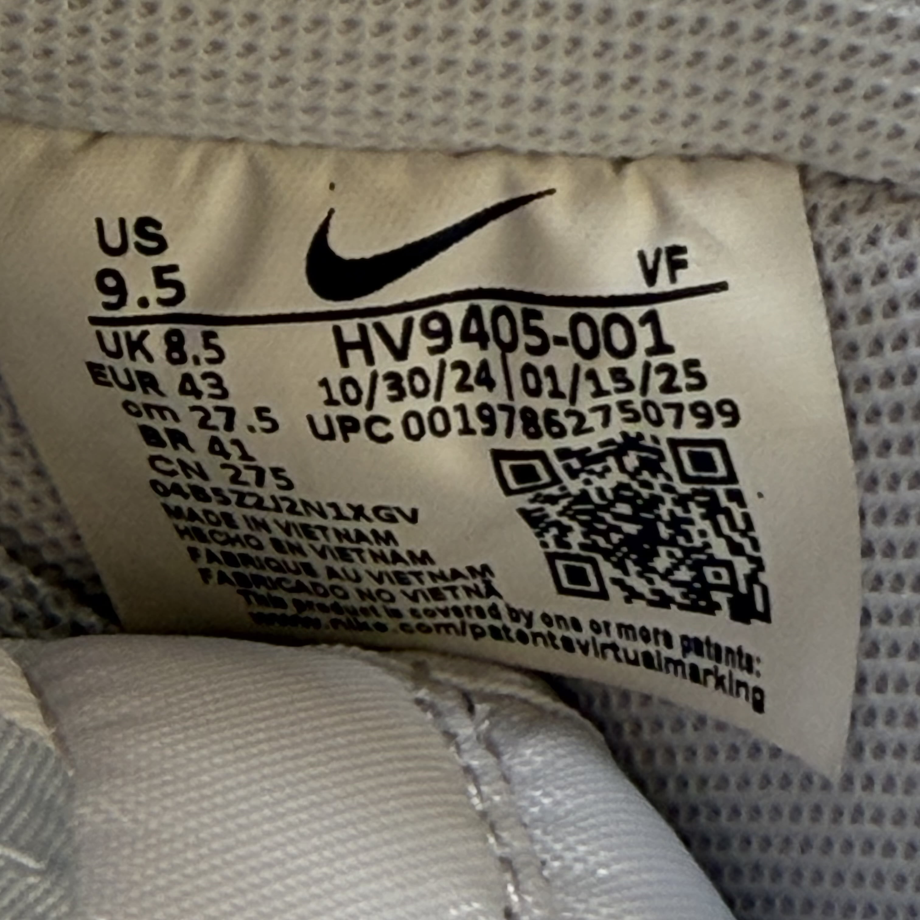 621765 Nike Air Force 1 Low '07 LV8 Wolf Grey Vast Grey White