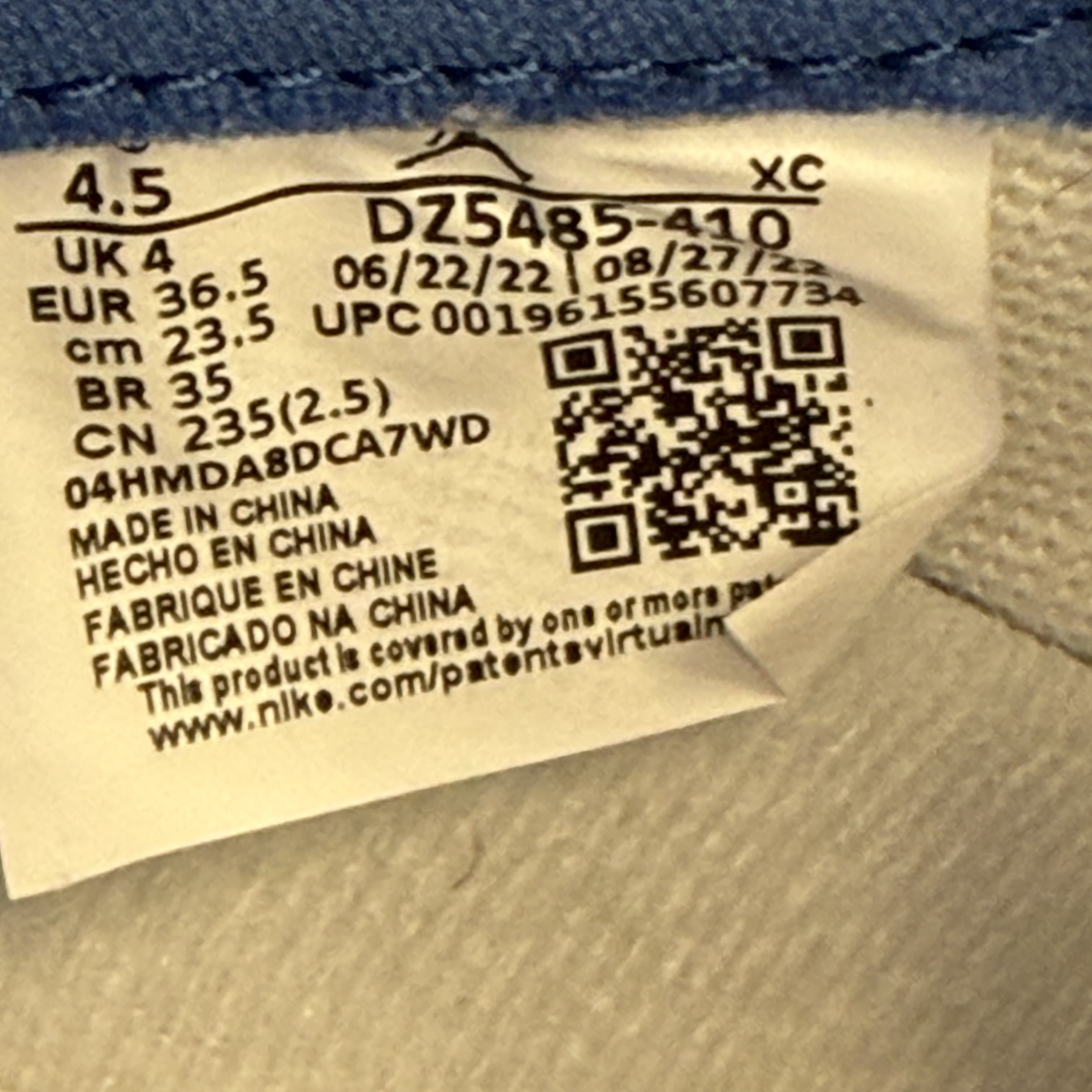 603821 Jordan 1 Retro High OG True Blue