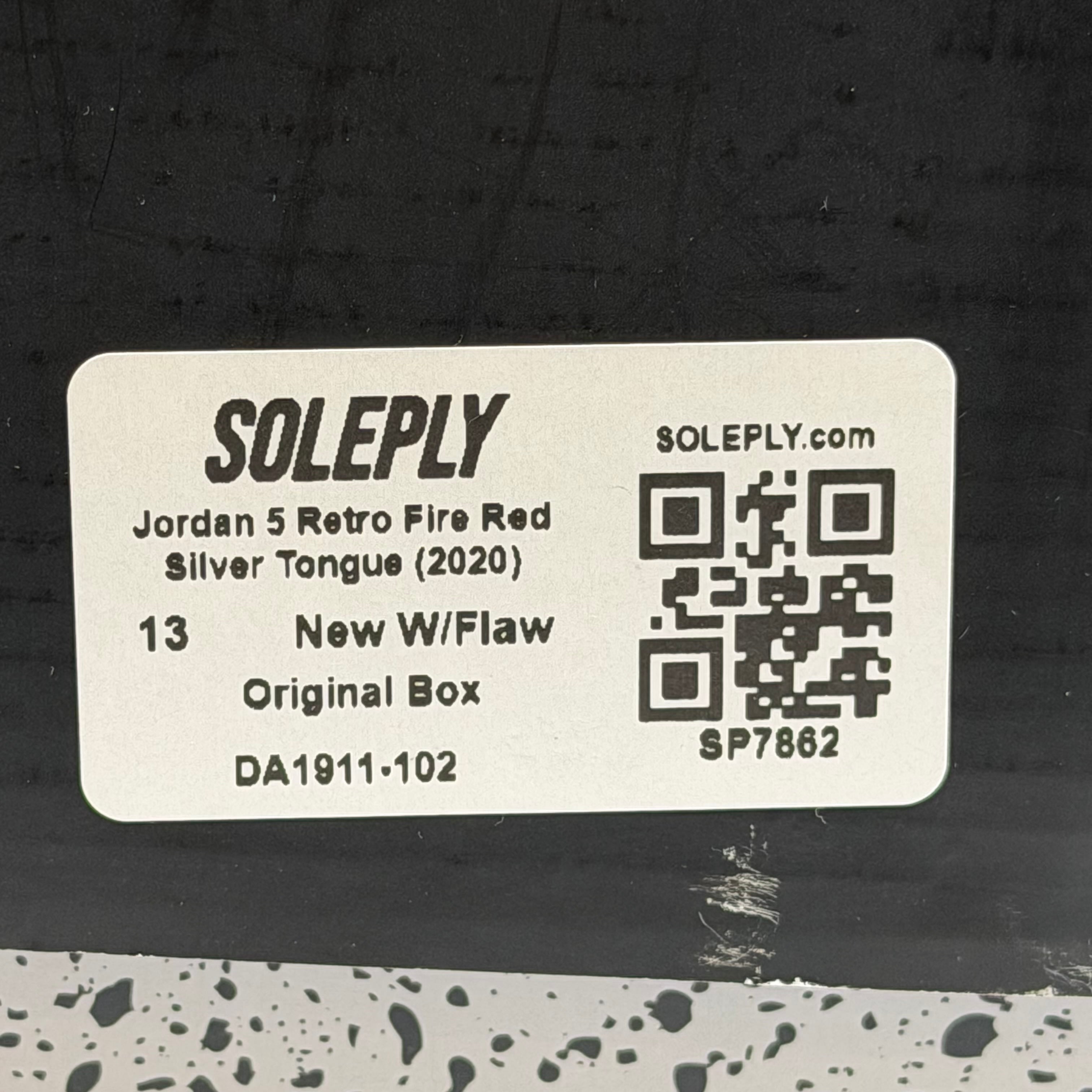 SP7862 Jordan 5 Retro Fire Red Silver Tongue (2020)