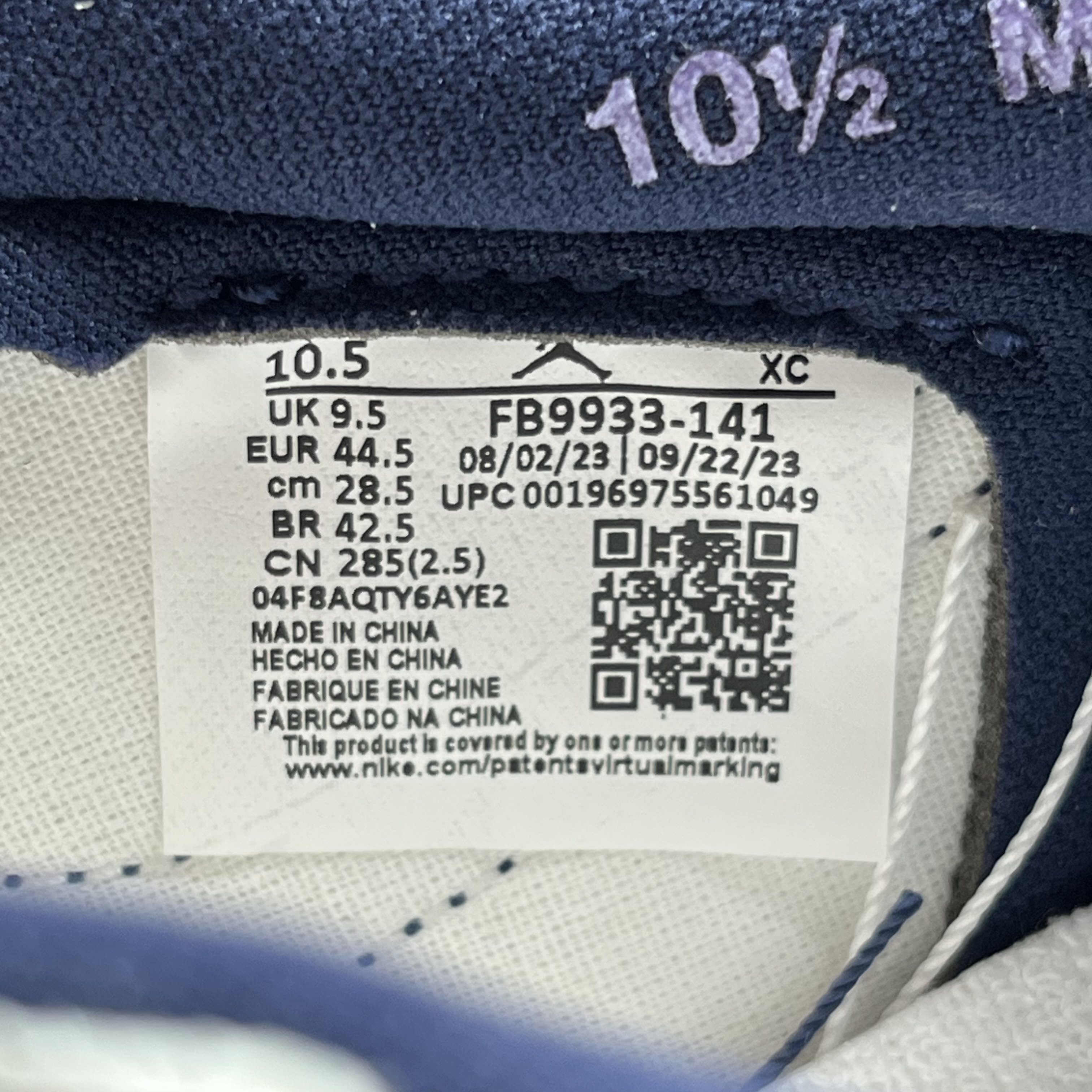 256863 Jordan 1 Retro Low '85 Metallic Blue