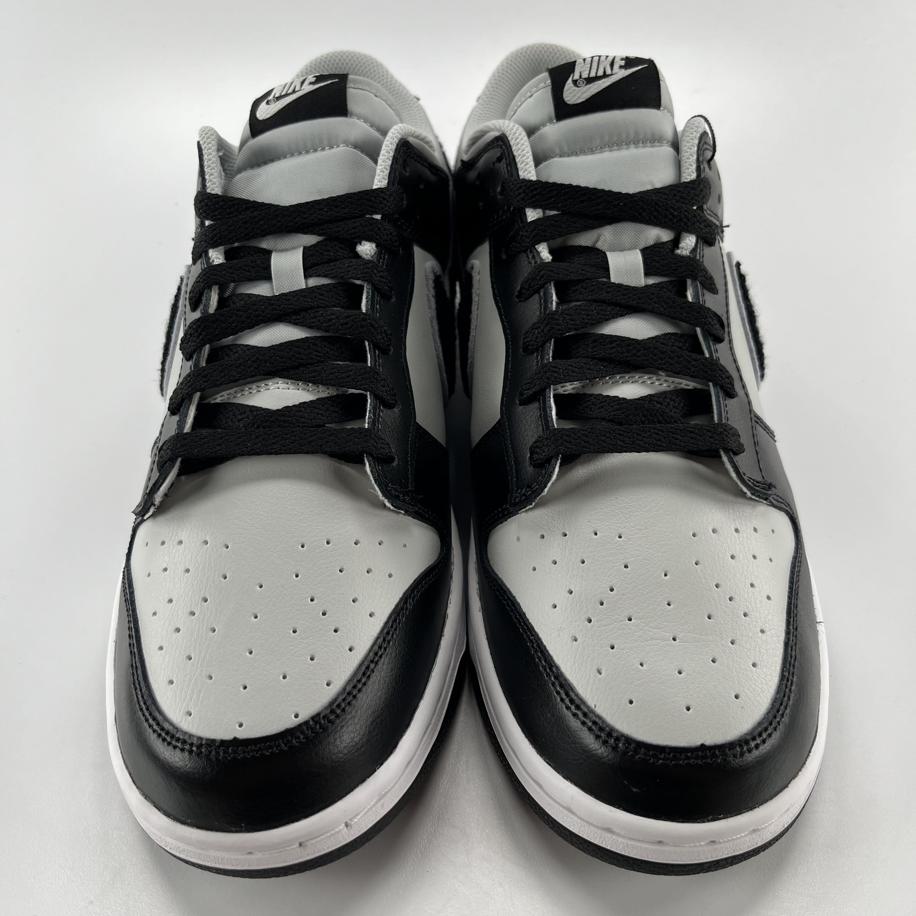 801483 Nike Dunk Low Chenille Swoosh Black Grey