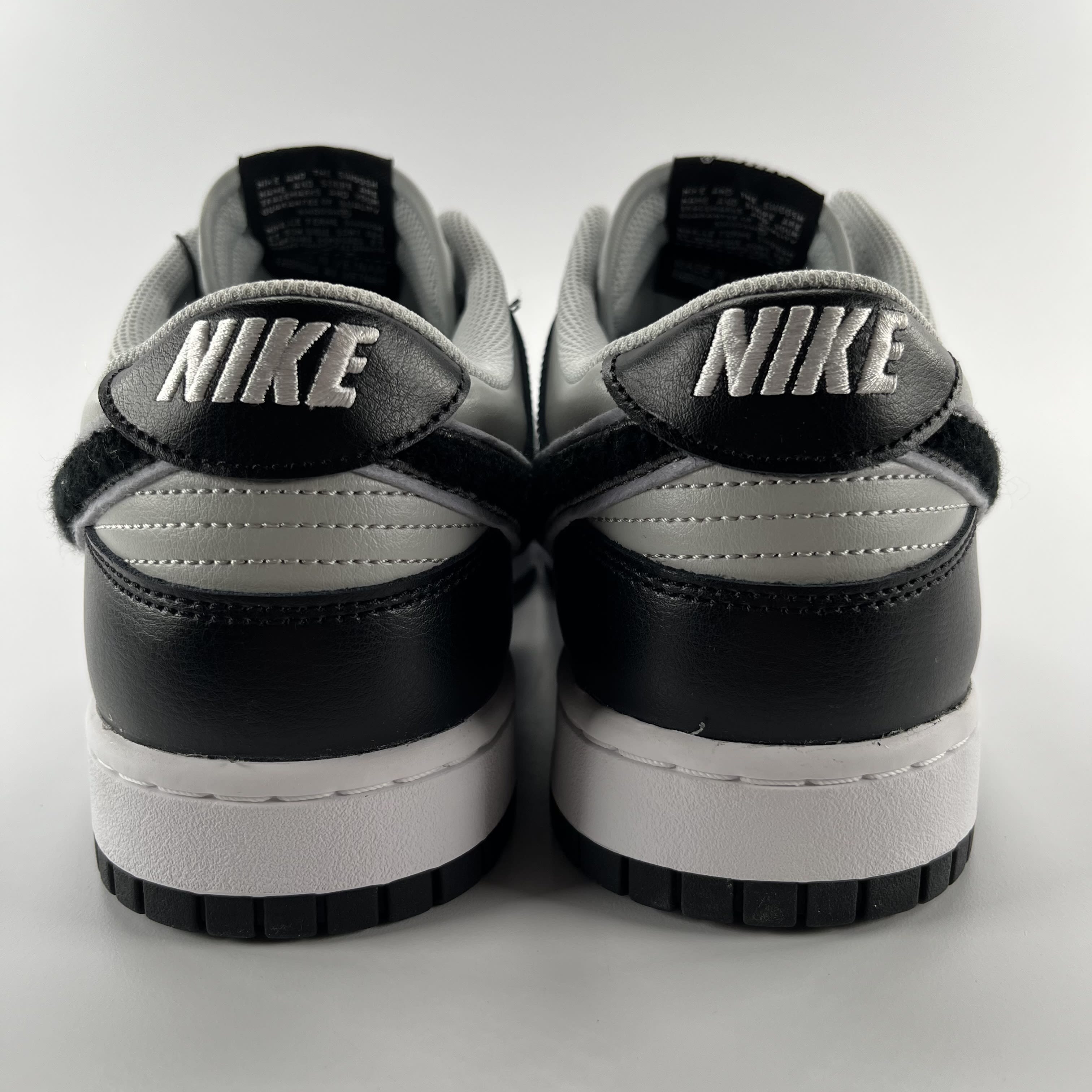 801483 Nike Dunk Low Chenille Swoosh Black Grey
