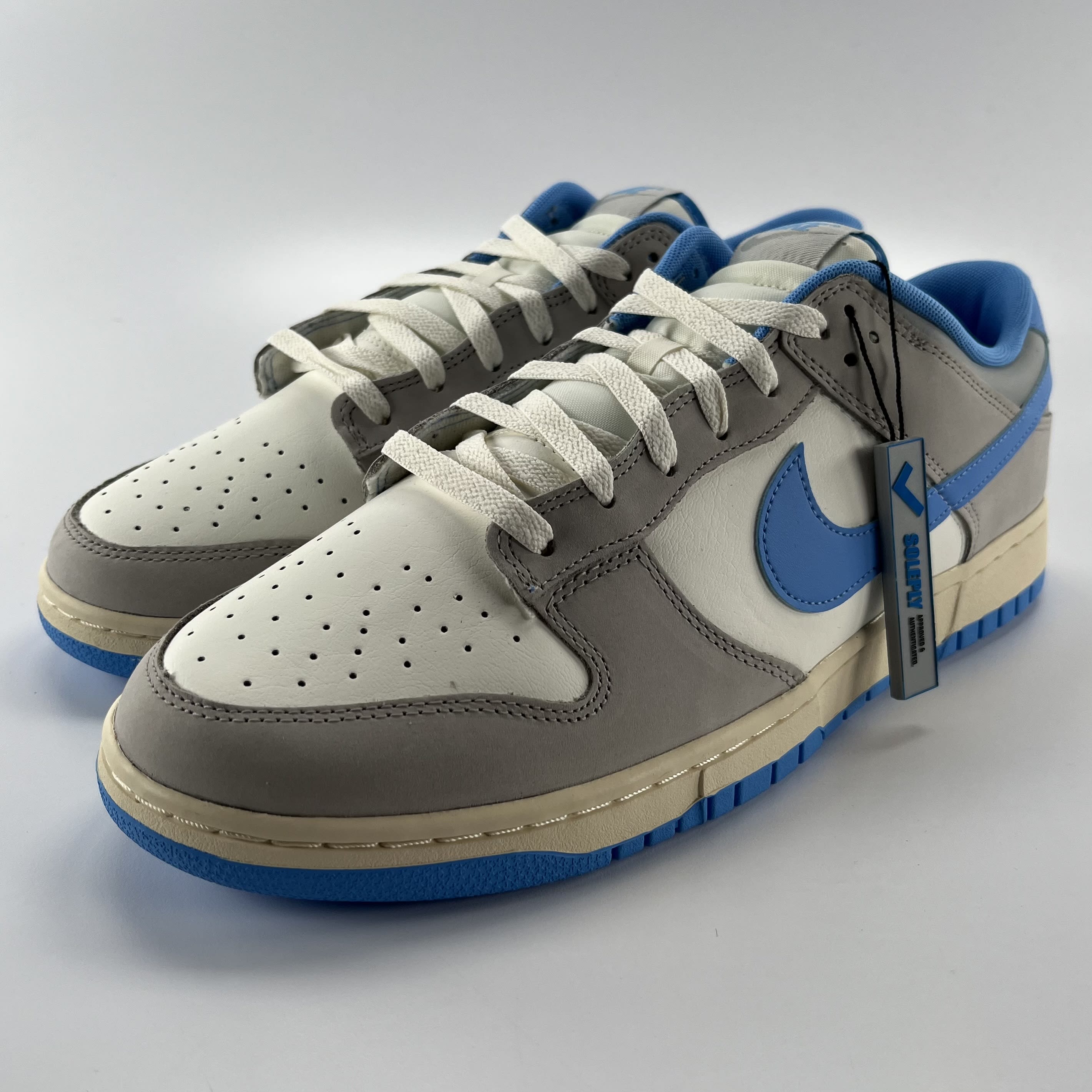 822179 Nike Dunk Low Athletic Department Light Smoke Grey University Blue