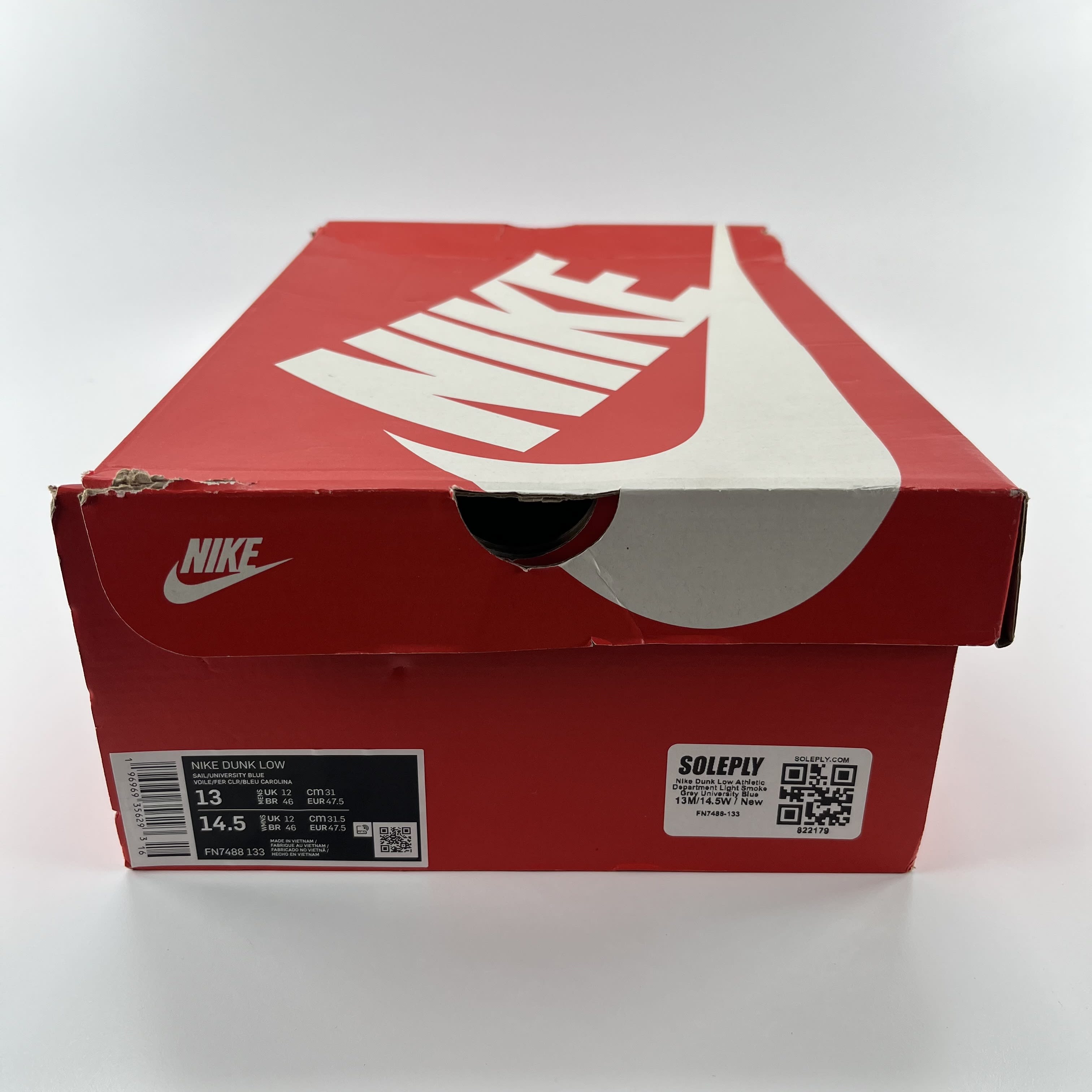 822179 Nike Dunk Low Athletic Department Light Smoke Grey University Blue