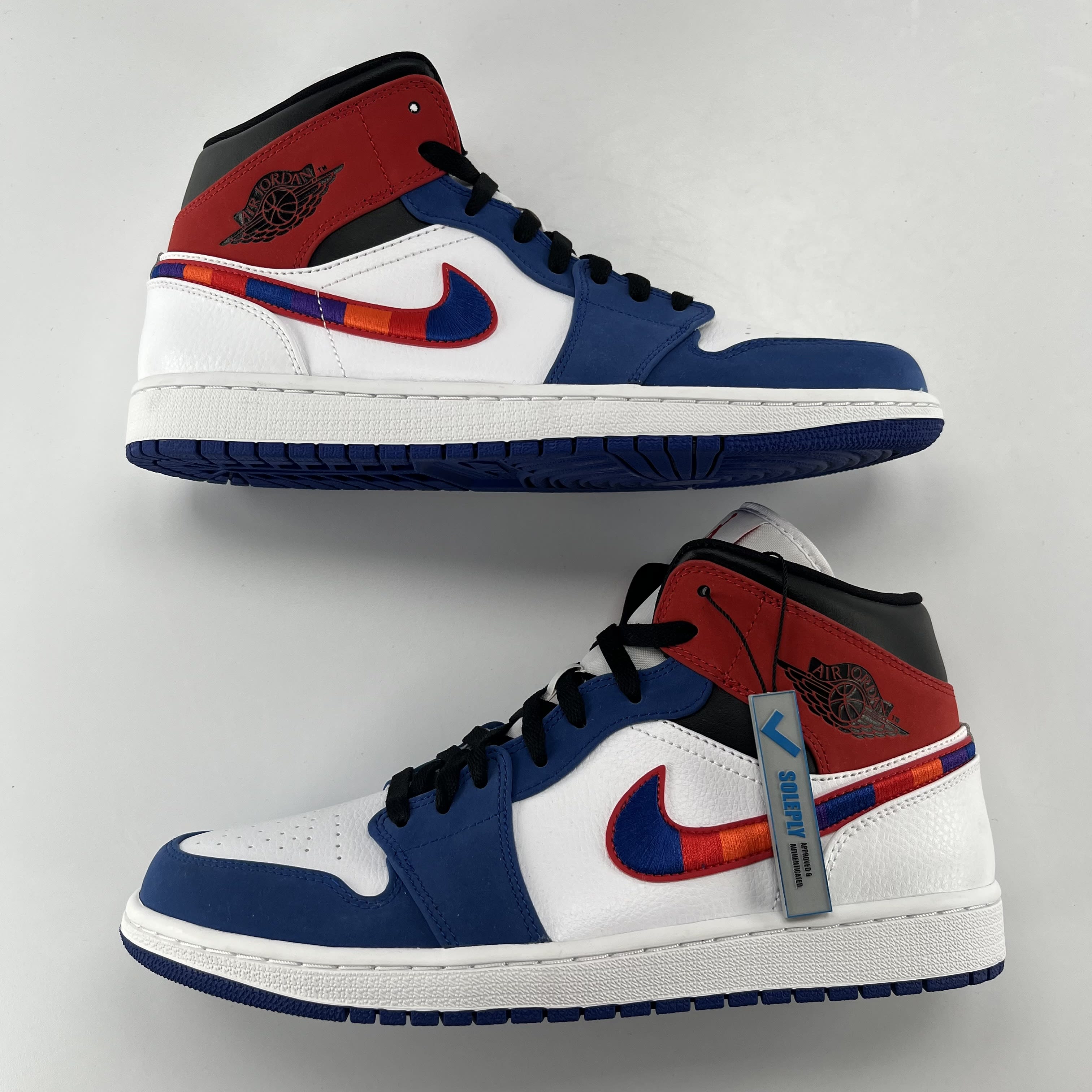 634422 Jordan 1 Mid Multi-Color Swoosh