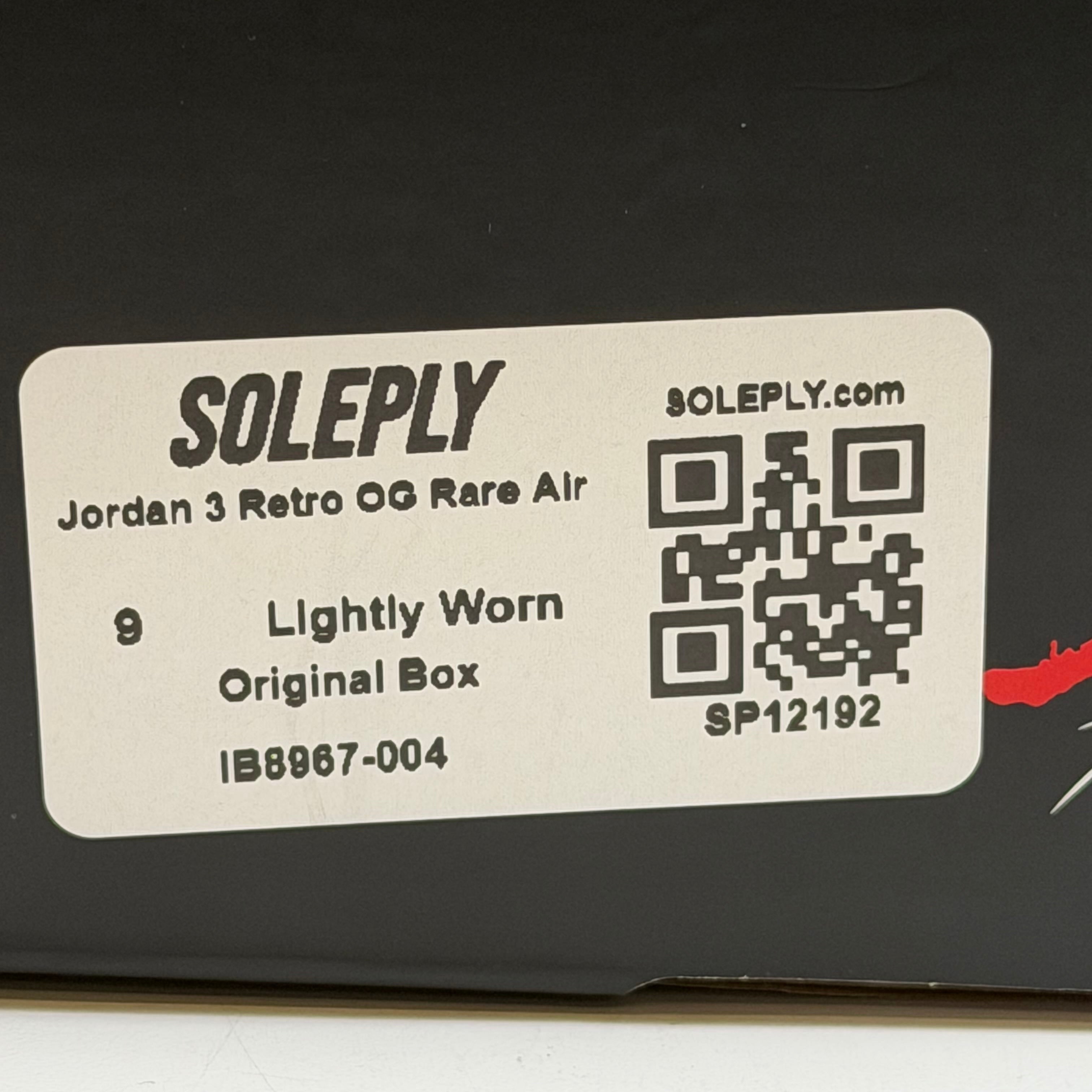 SP12192 Jordan 3 Retro OG Rare Air