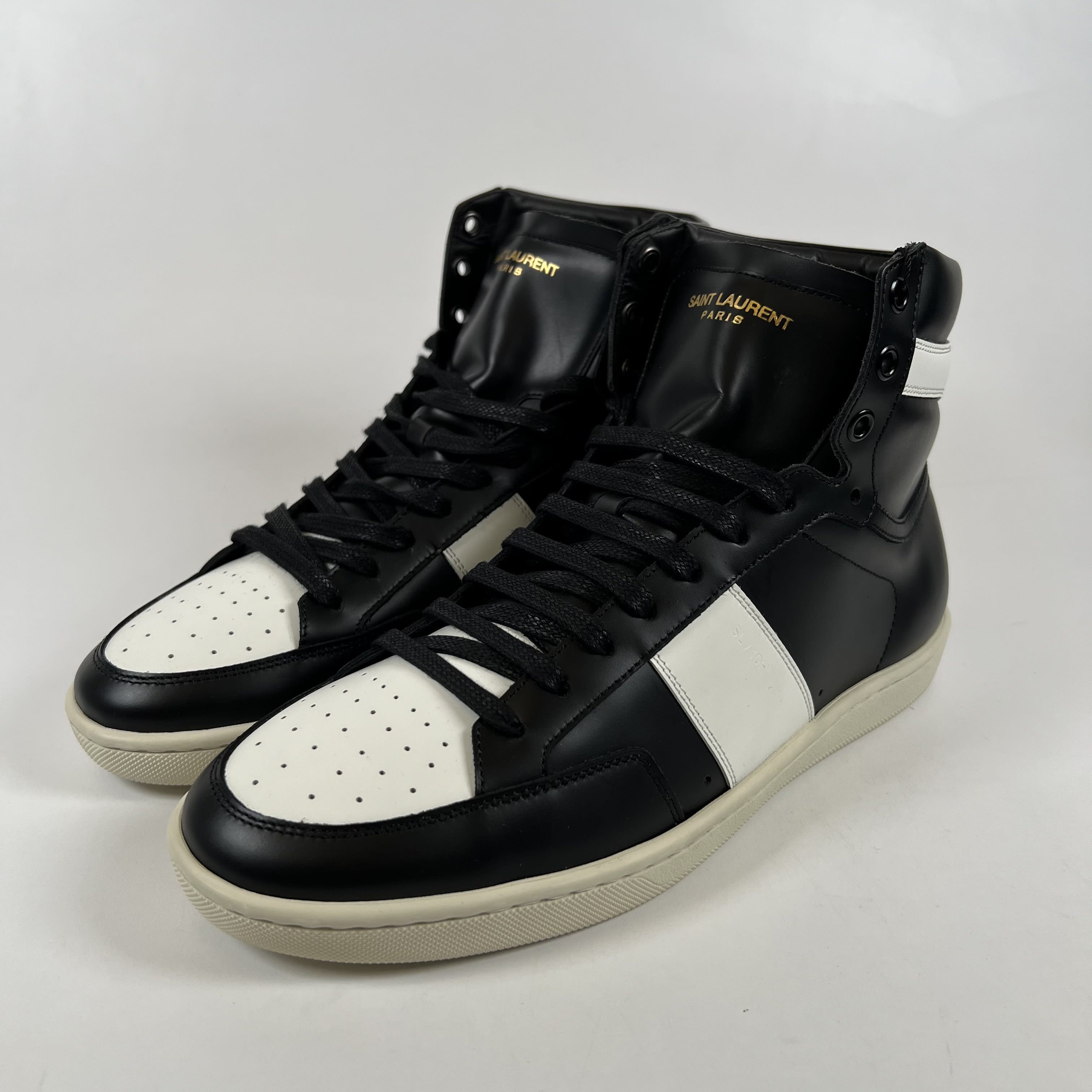 SP11702 Saint Laurent Black Leather High