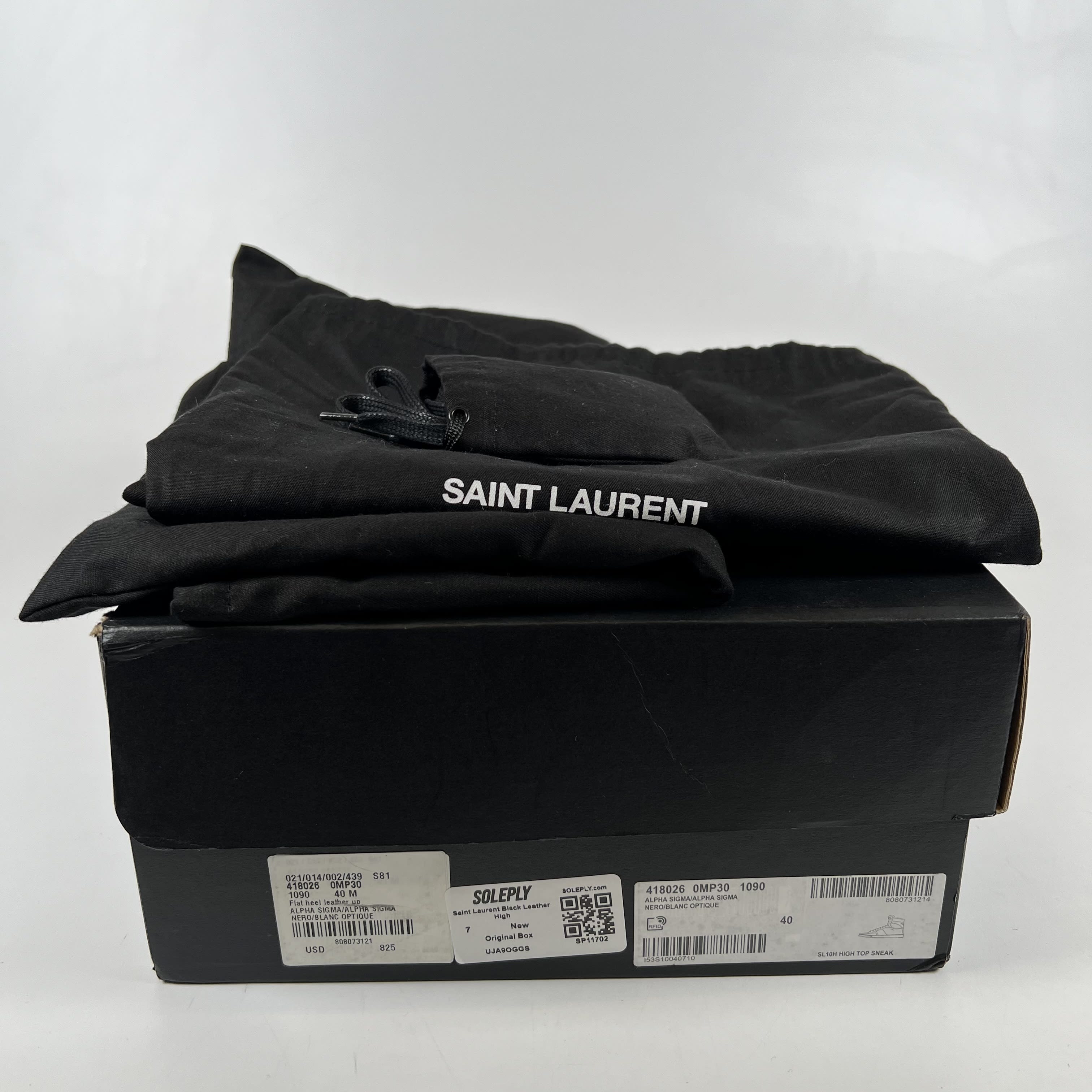 SP11702 Saint Laurent Black Leather High