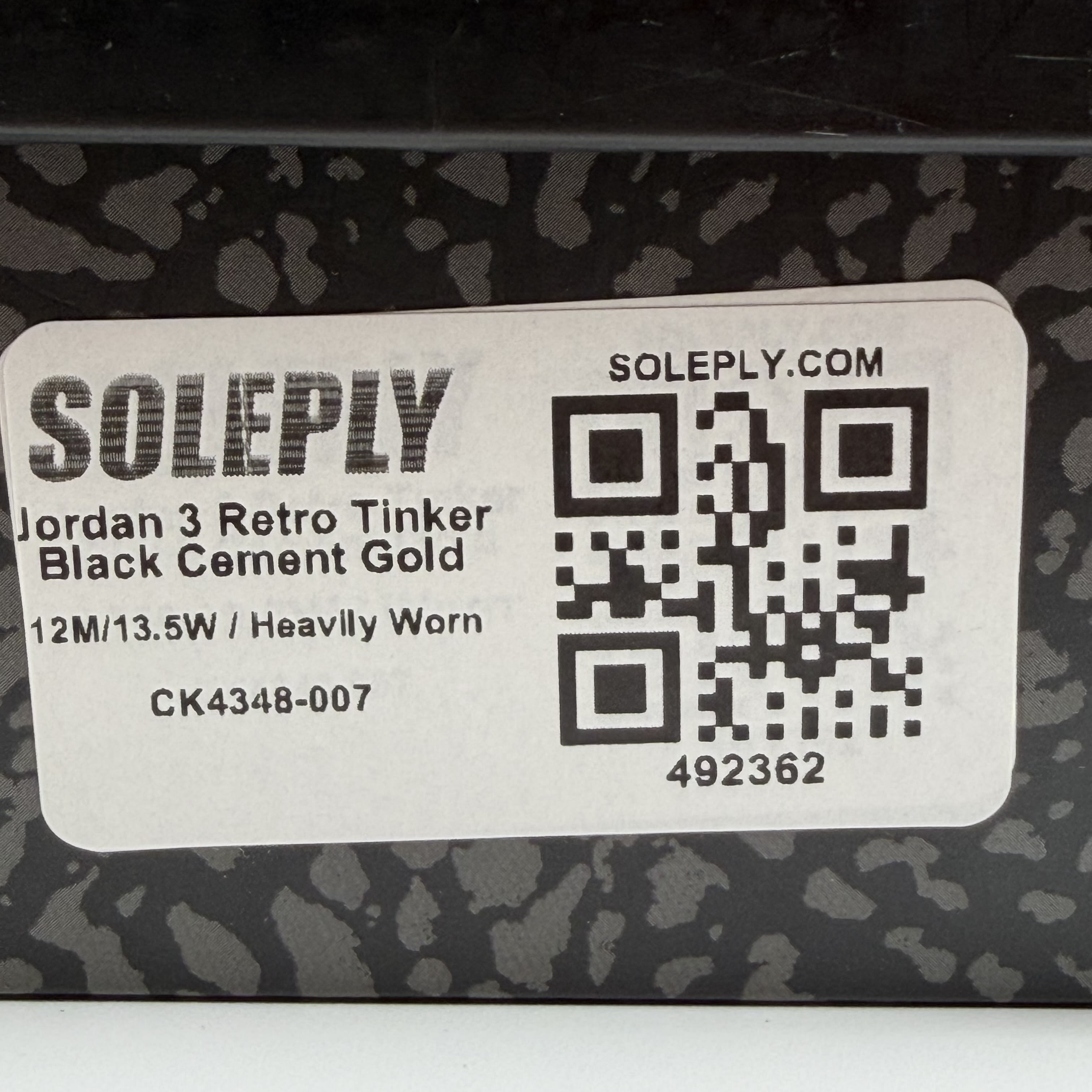 492362 Jordan 3 Retro Tinker Black Cement Gold