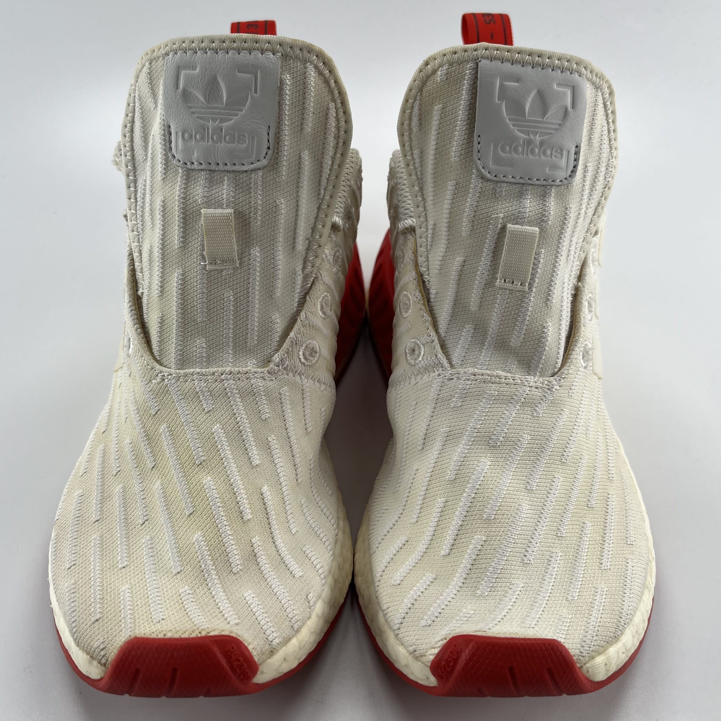 414688 adidas NMD R2 White Core Red Two Toned