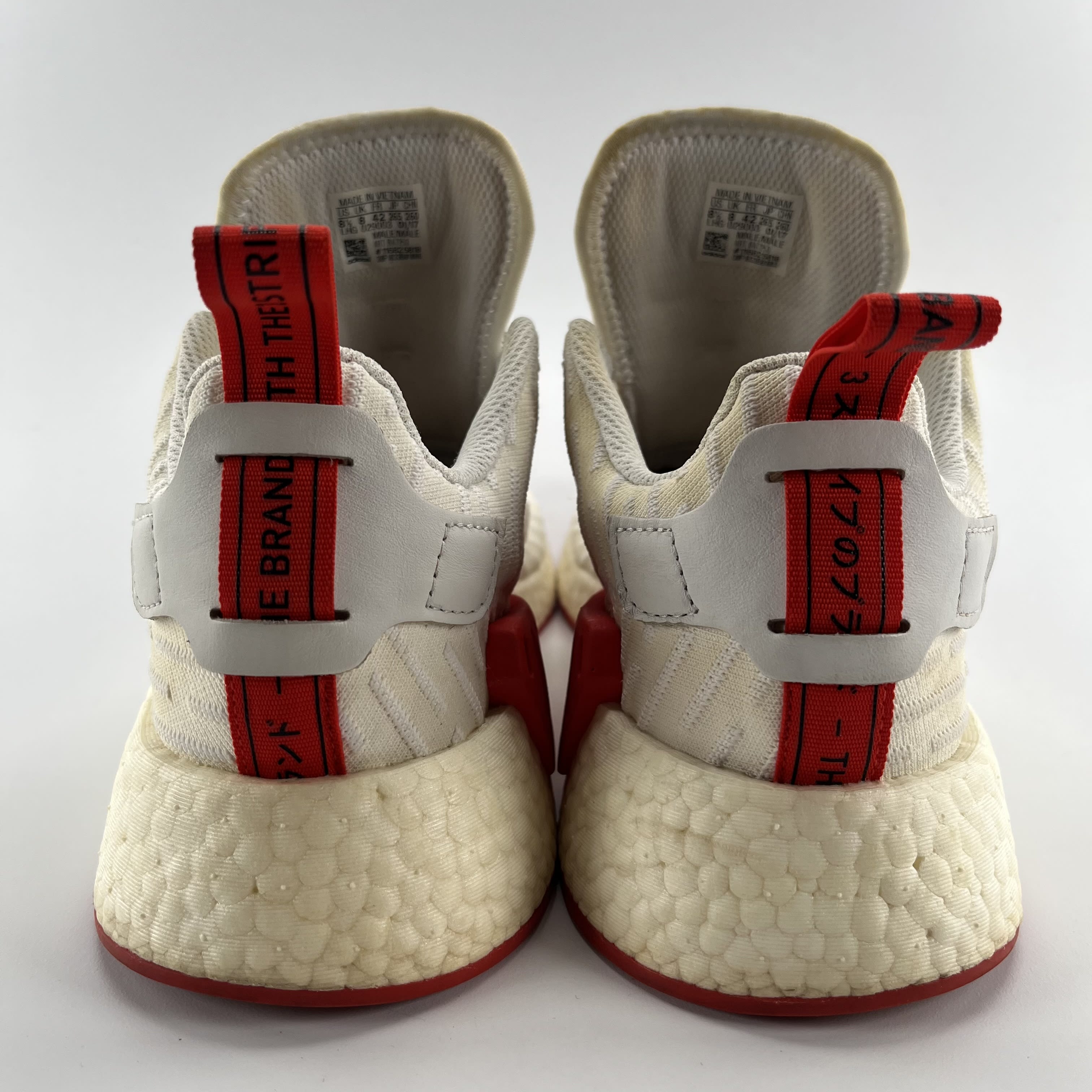 414688 adidas NMD R2 White Core Red Two Toned