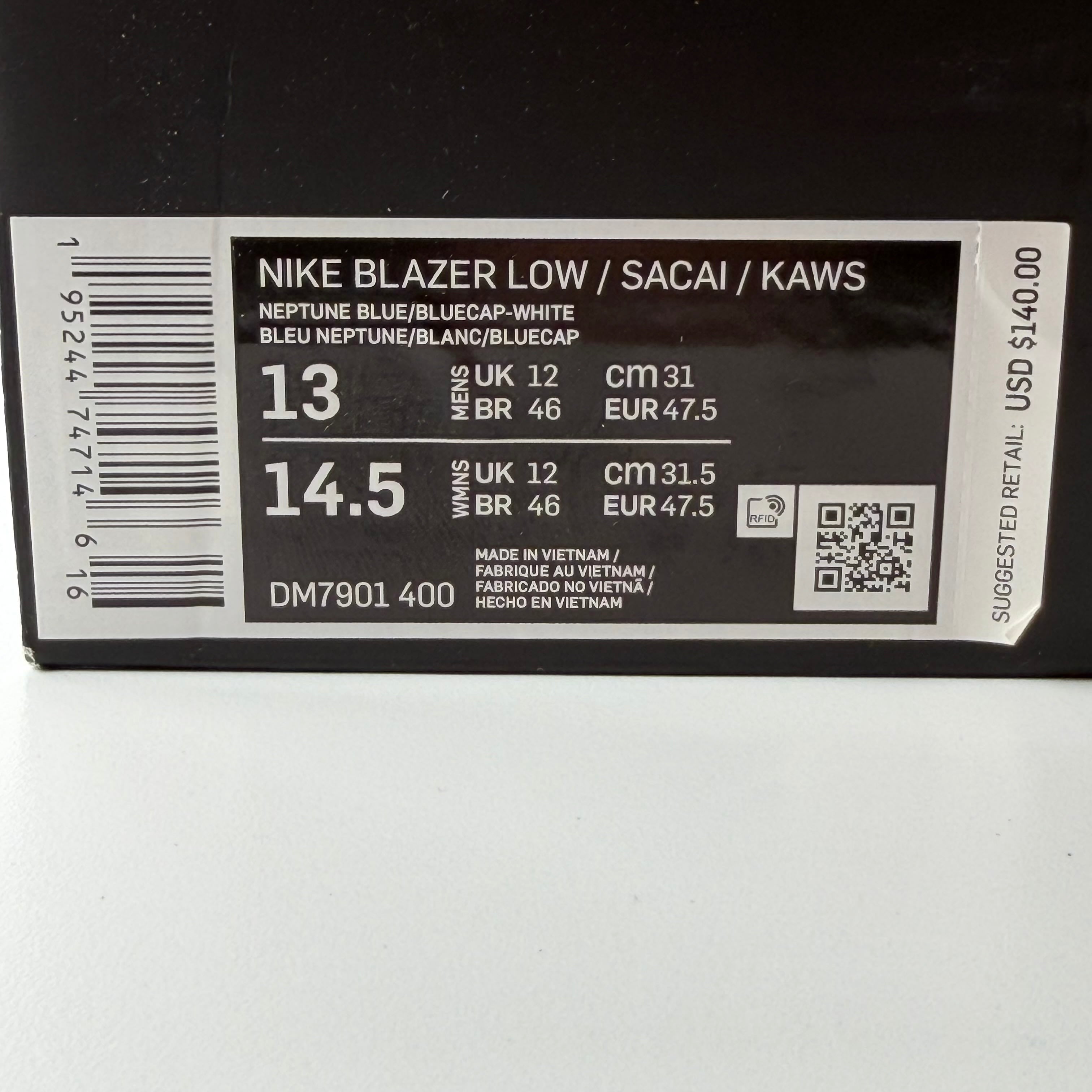 486164 Nike Blazer Low sacai KAWS Neptune Blue