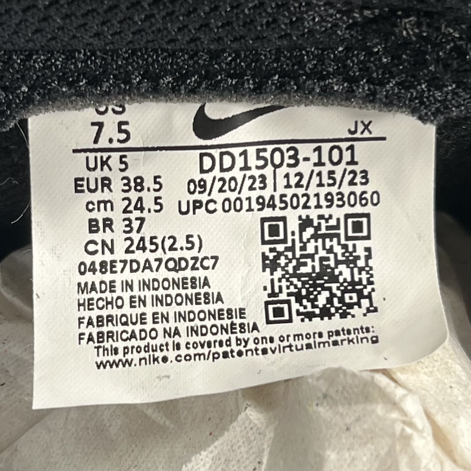 313034 Nike Dunk Low Retro White Black Panda (Women's)