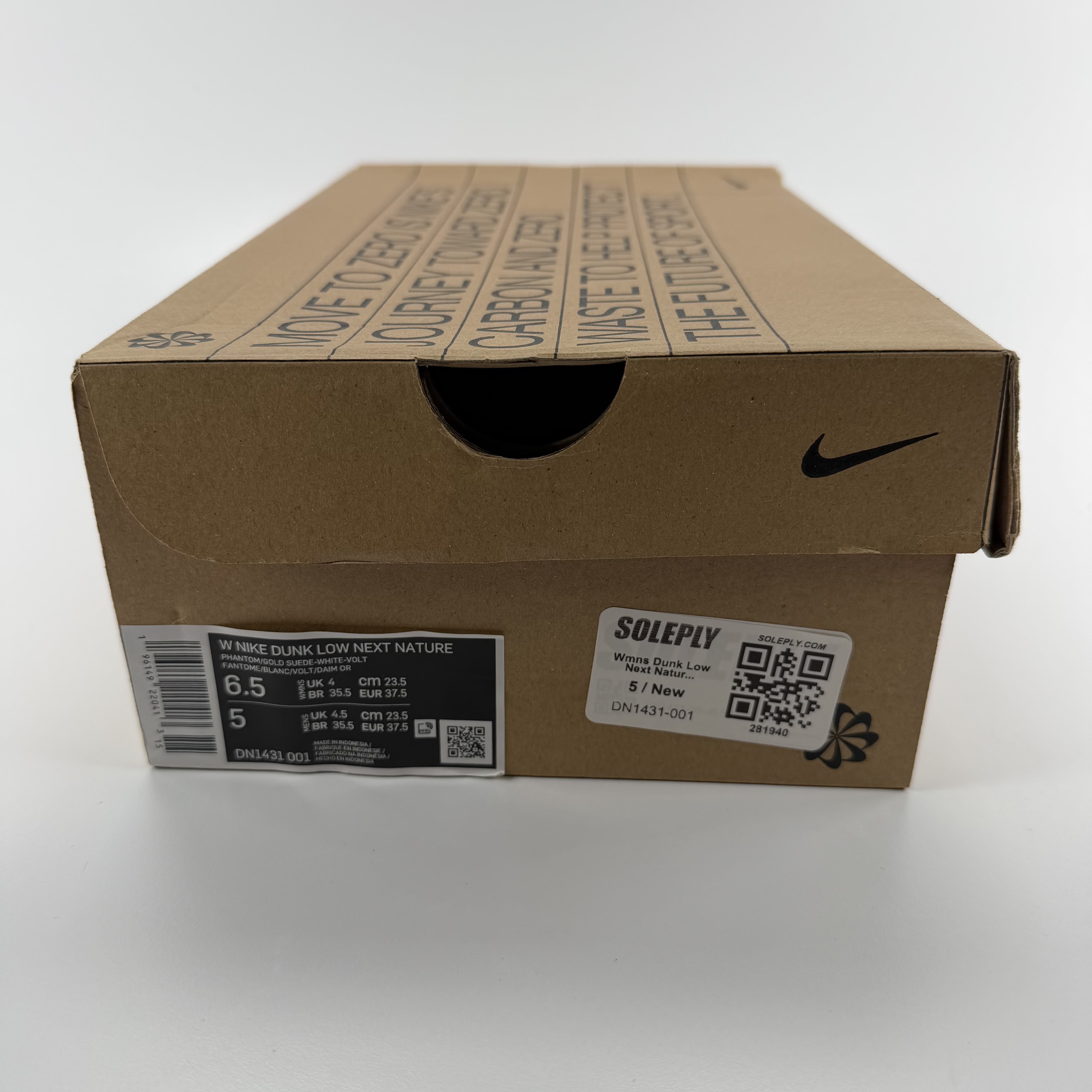 281940 Nike Dunk Low Next Nature Phantom Gold Suede (Women's)