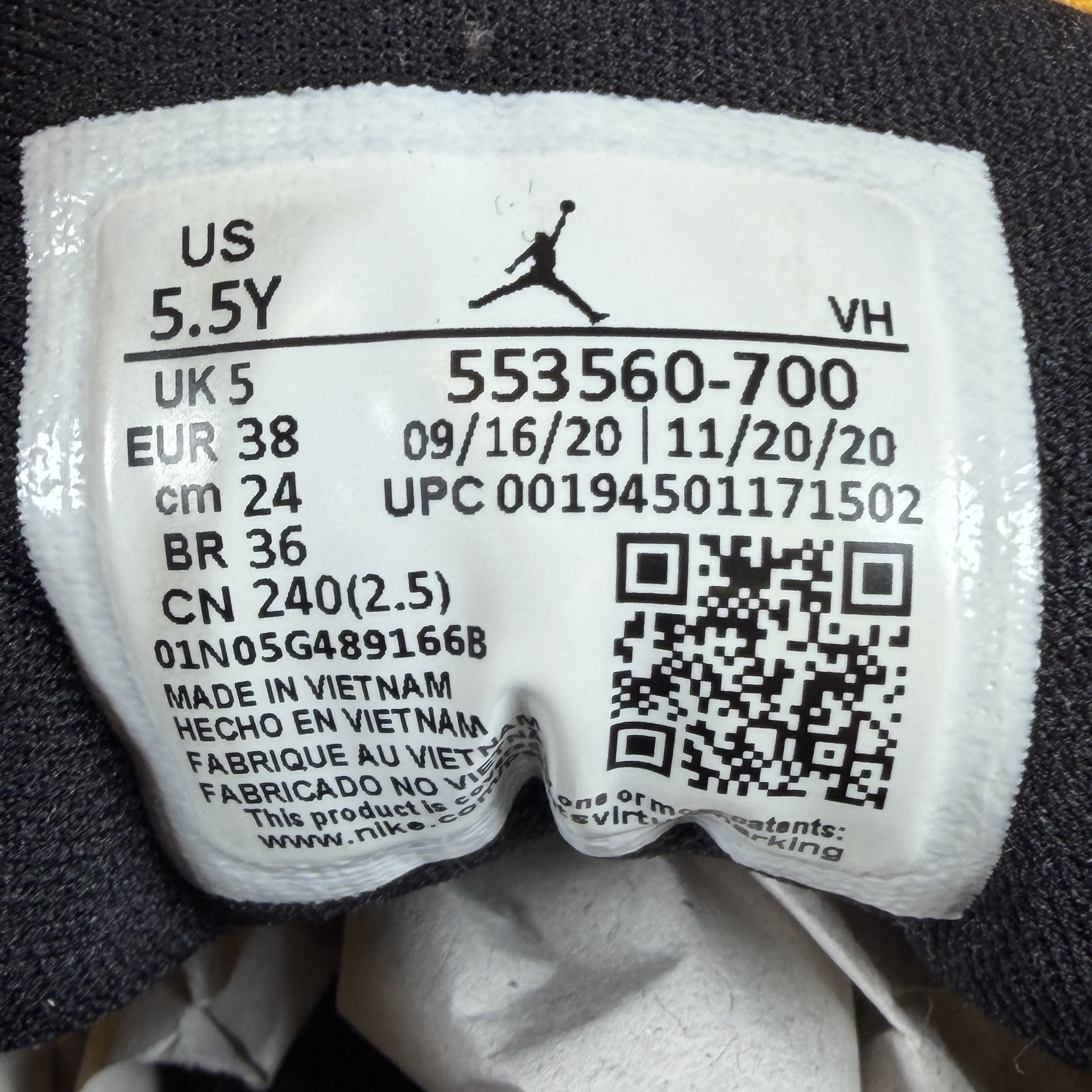 SP7411 Jordan 1 Low University Gold Black (GS)