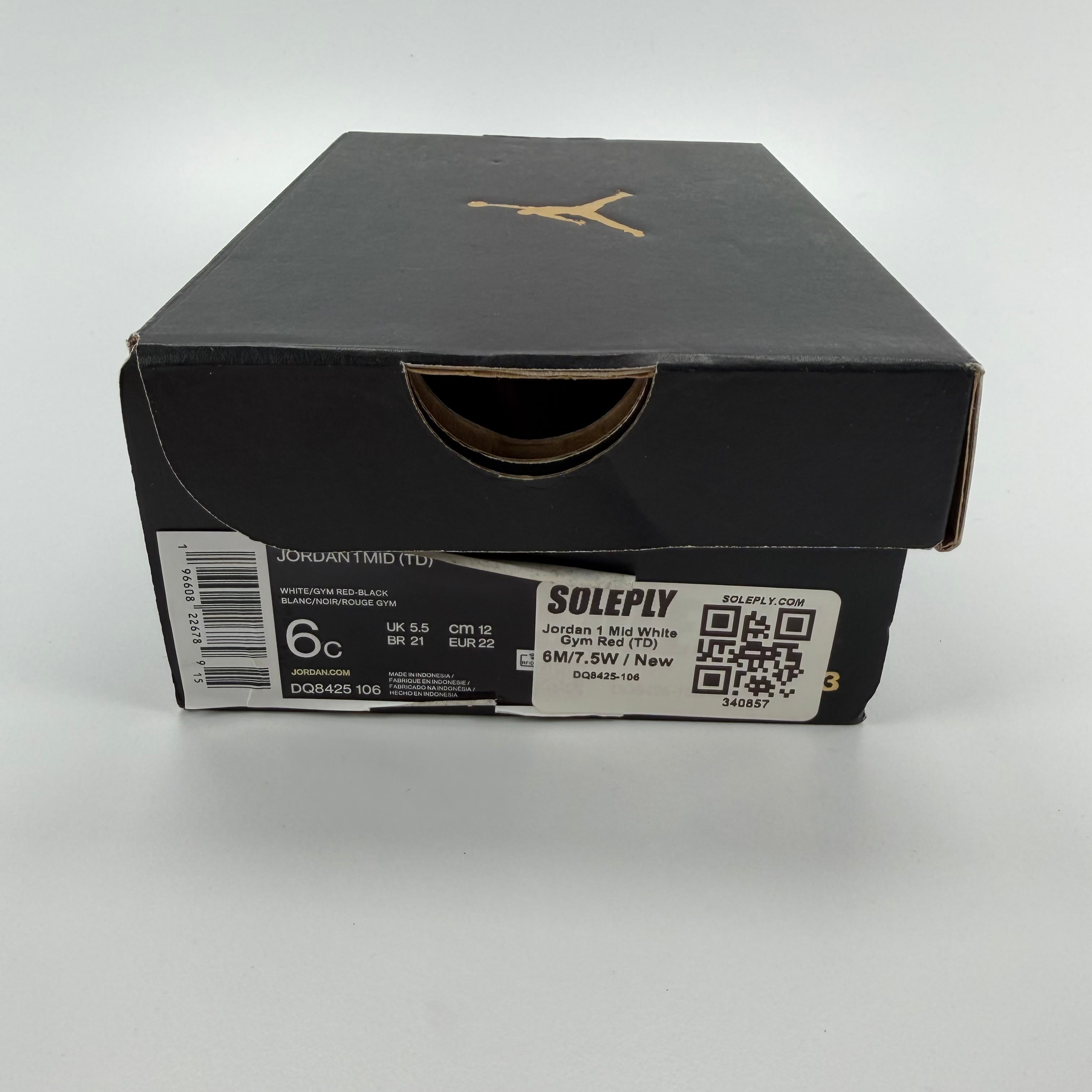 340857 Jordan 1 Mid White Gym Red (TD)