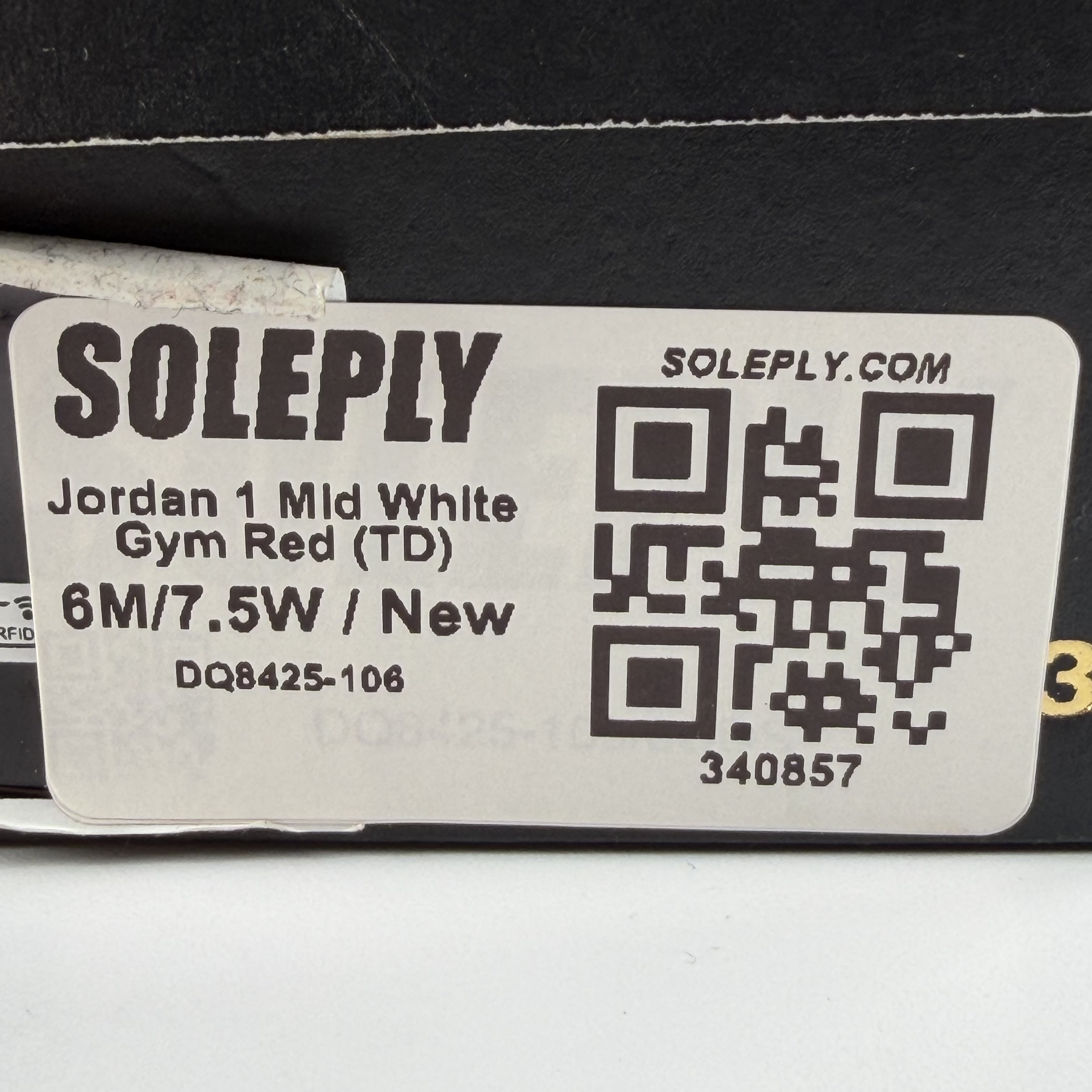 340857 Jordan 1 Mid White Gym Red (TD)