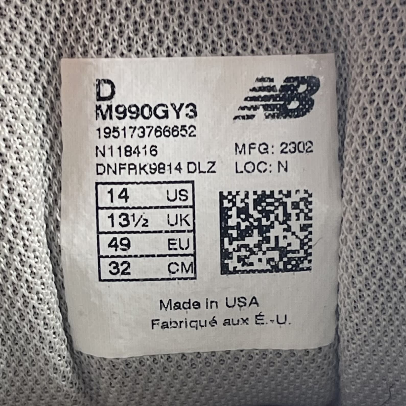 420543 New Balance 990v3 MiUSA Grey