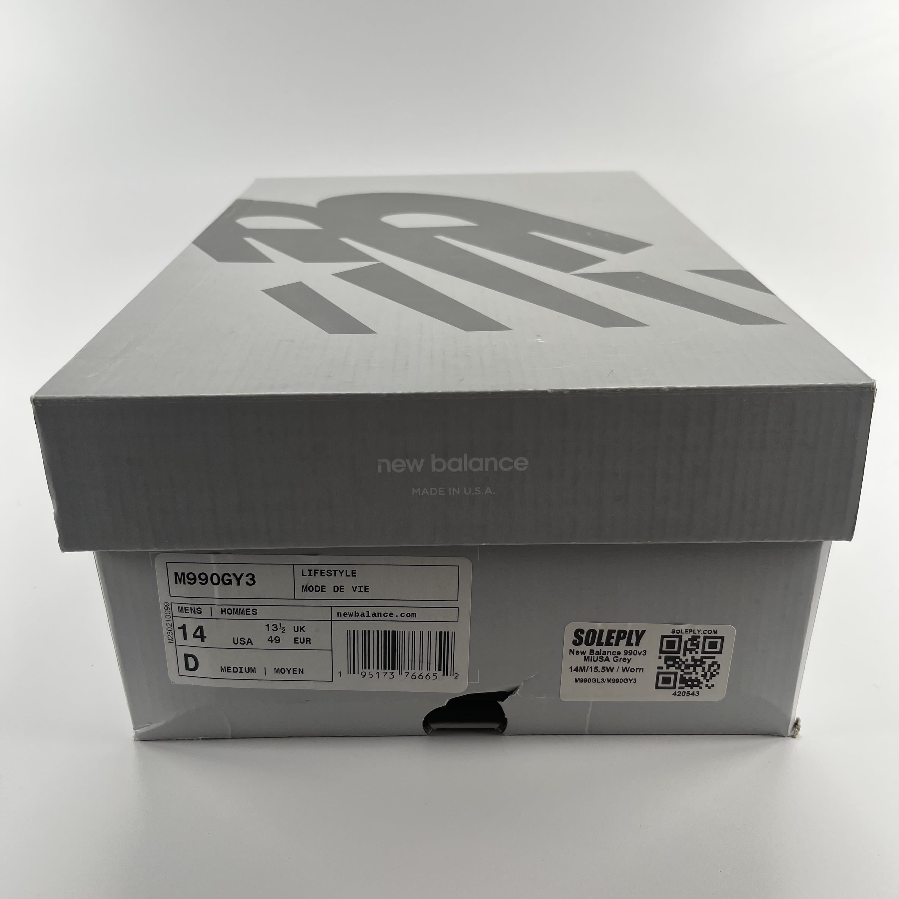 420543 New Balance 990v3 MiUSA Grey