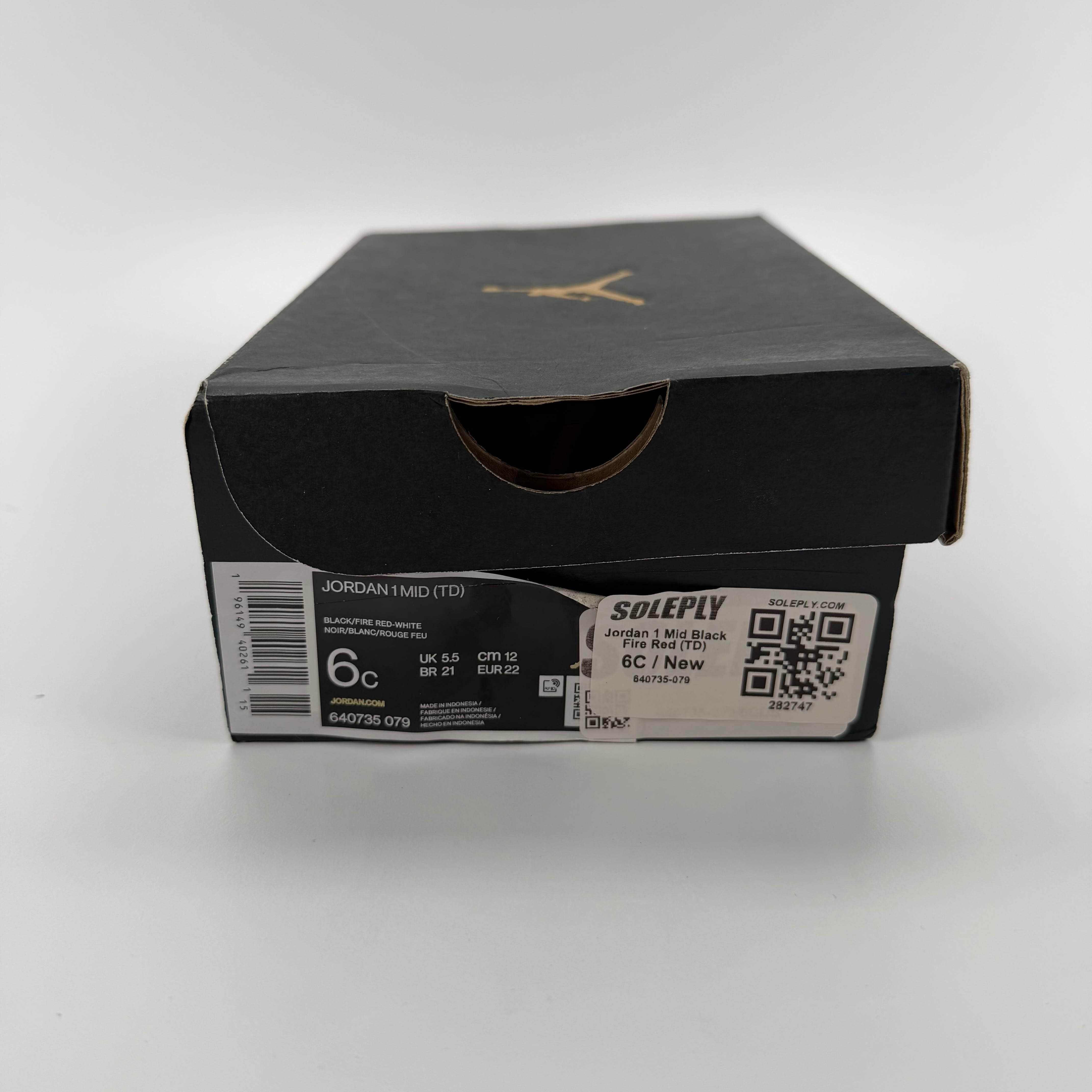 282747 Jordan 1 Mid Black Fire Red (TD)