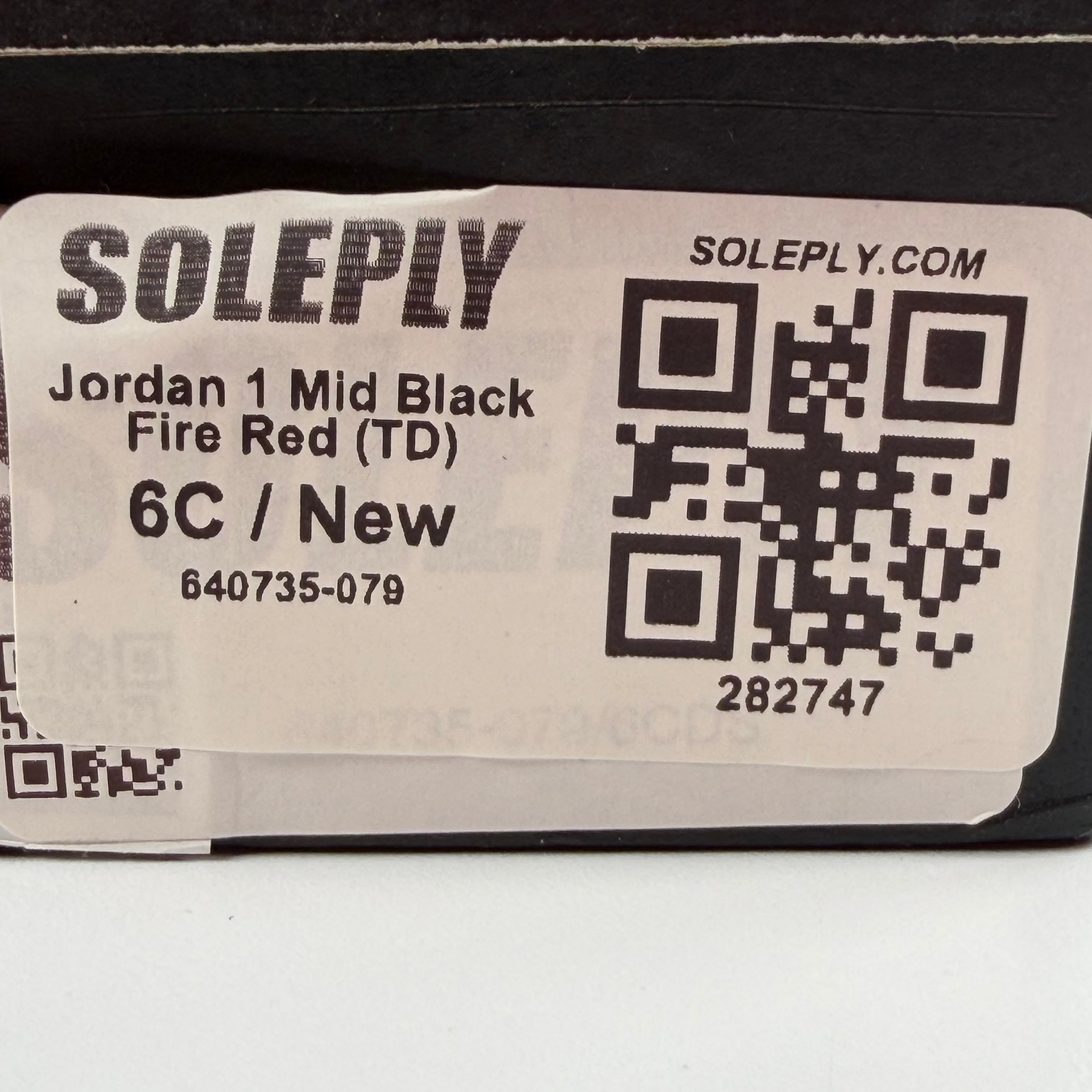 282747 Jordan 1 Mid Black Fire Red (TD)