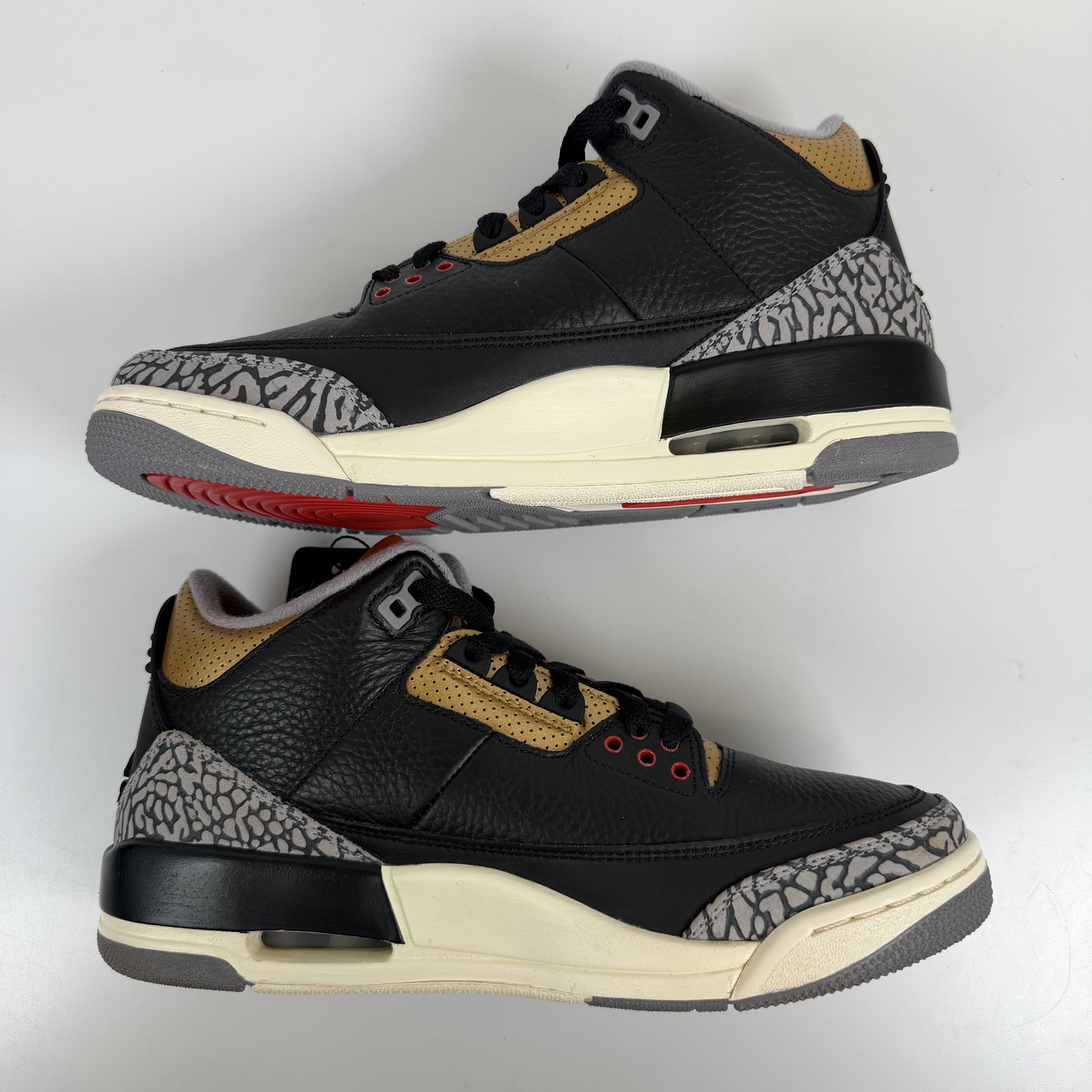 625781 Jordan 3 Retro Black Cement Gold (Women's)