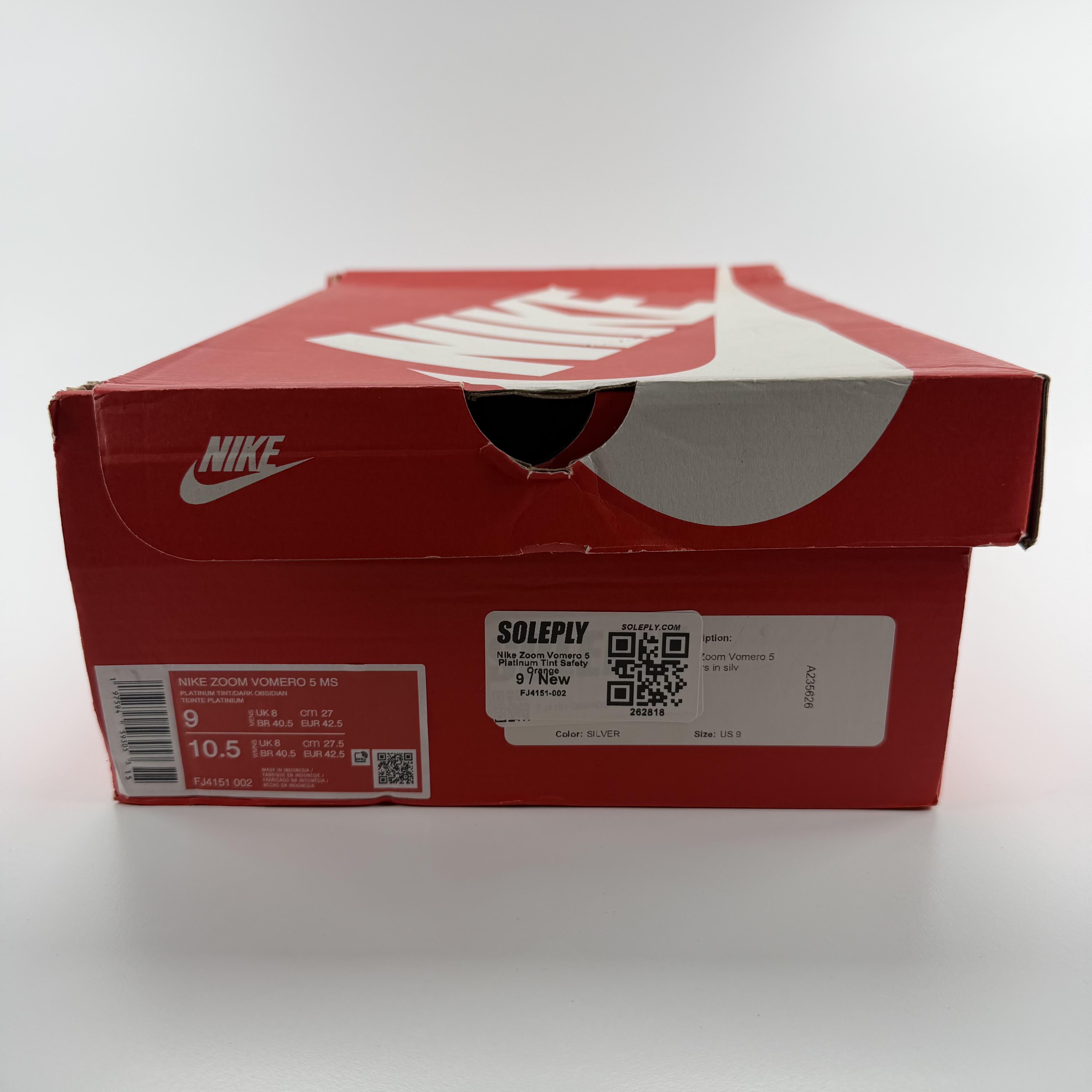 262818 Nike Zoom Vomero 5 Platinum Tint Safety Orange