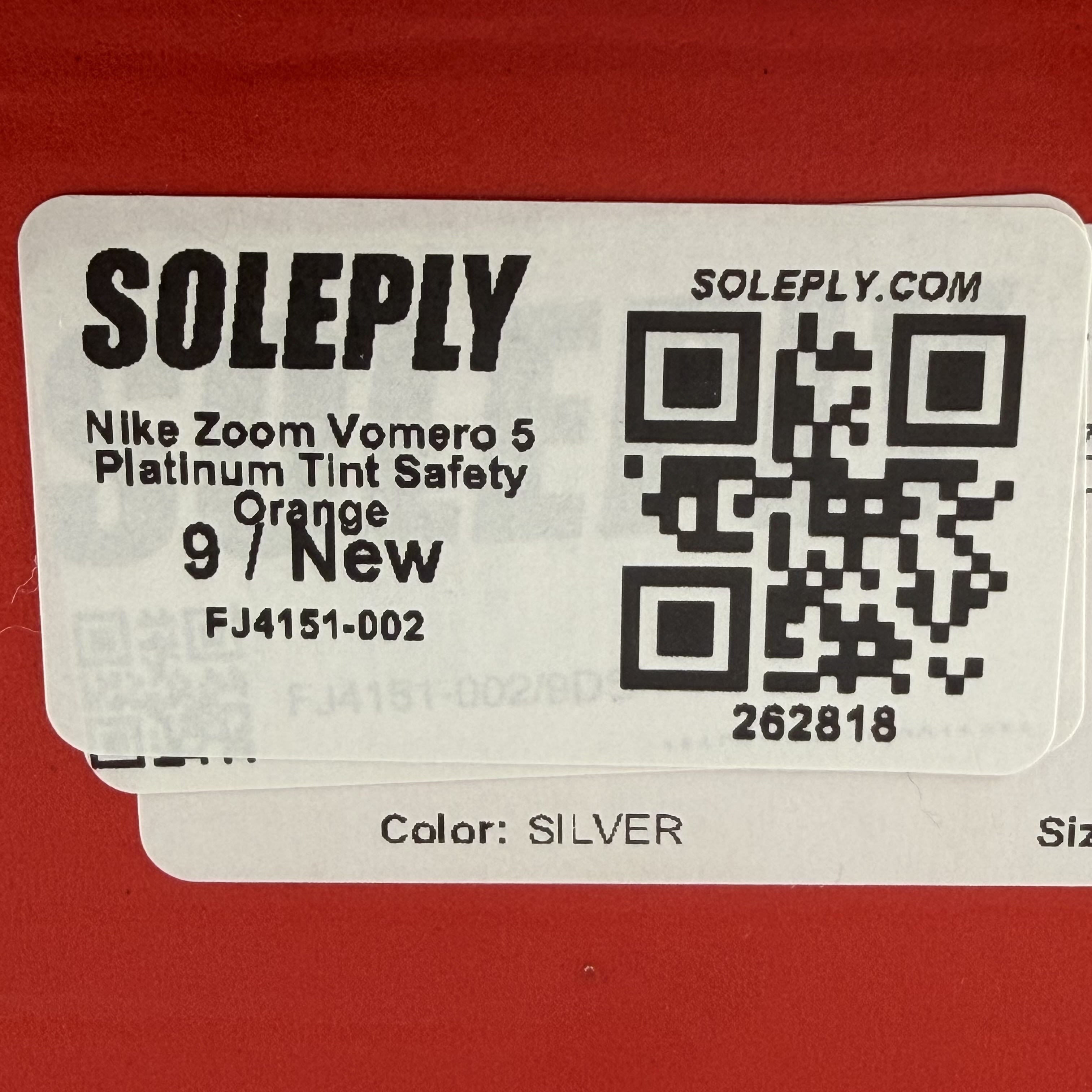 262818 Nike Zoom Vomero 5 Platinum Tint Safety Orange