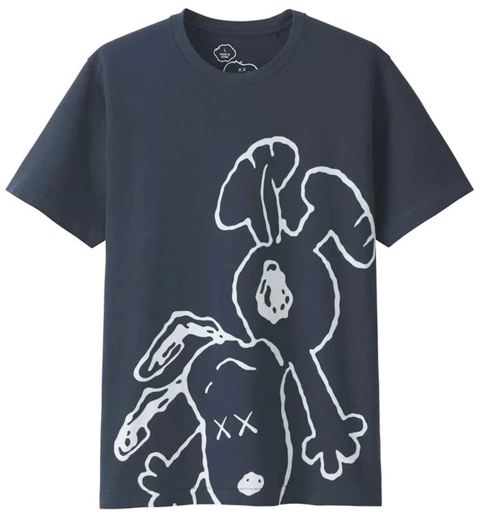 SP16117 KAWS x Uniqlo x Peanuts Snoopy Falling Tee Navy