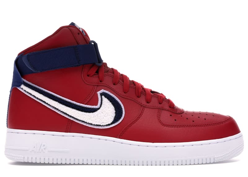 SP9470 Nike Air Force 1 High 3D Chenille Swoosh Red White Blue