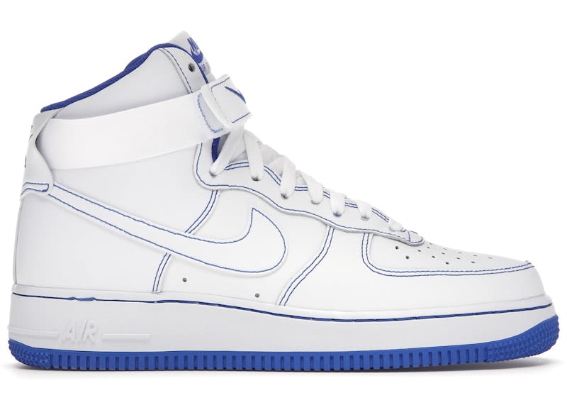 SP7855 Nike Air Force 1 High White Royal Blue Contrast Stitch