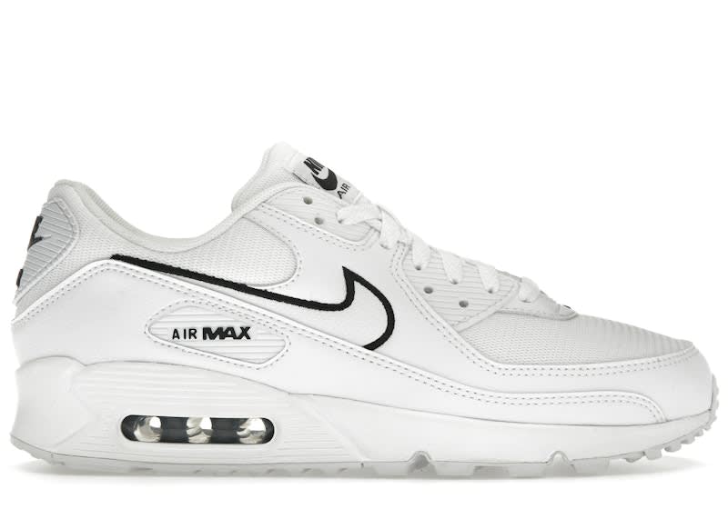 SP14364 Nike Air Max 90 White Black Outlined Swoosh