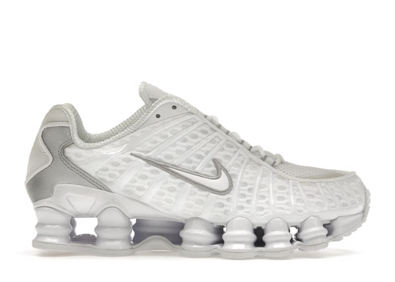 SP1315 Nike Shox TL White Metallic Silver Max Orange (Women's)
