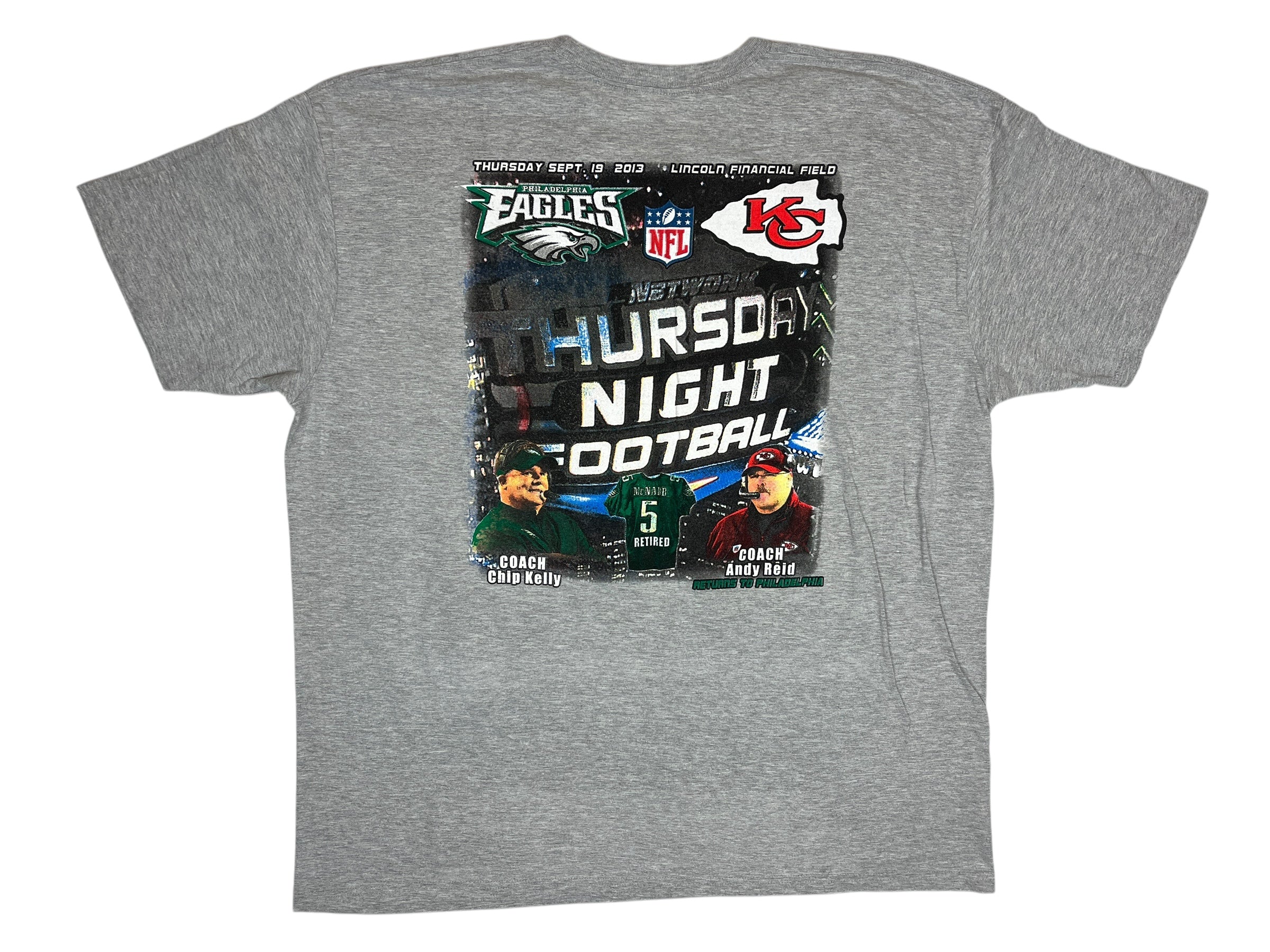 435518 (2013) Eagles vs Chiefs McNabb Retirement Night Parking Lot T-Shirt