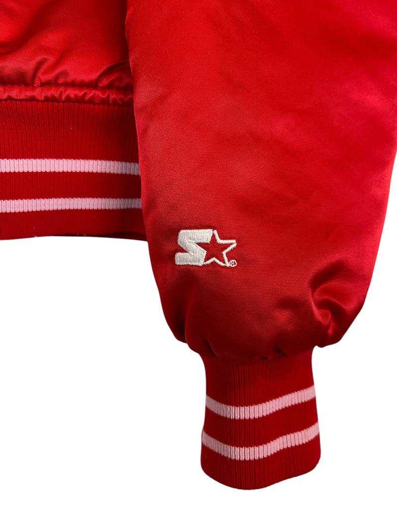 (90s) Philadelphia Phillies Starter Satin Red Bomber Jacket